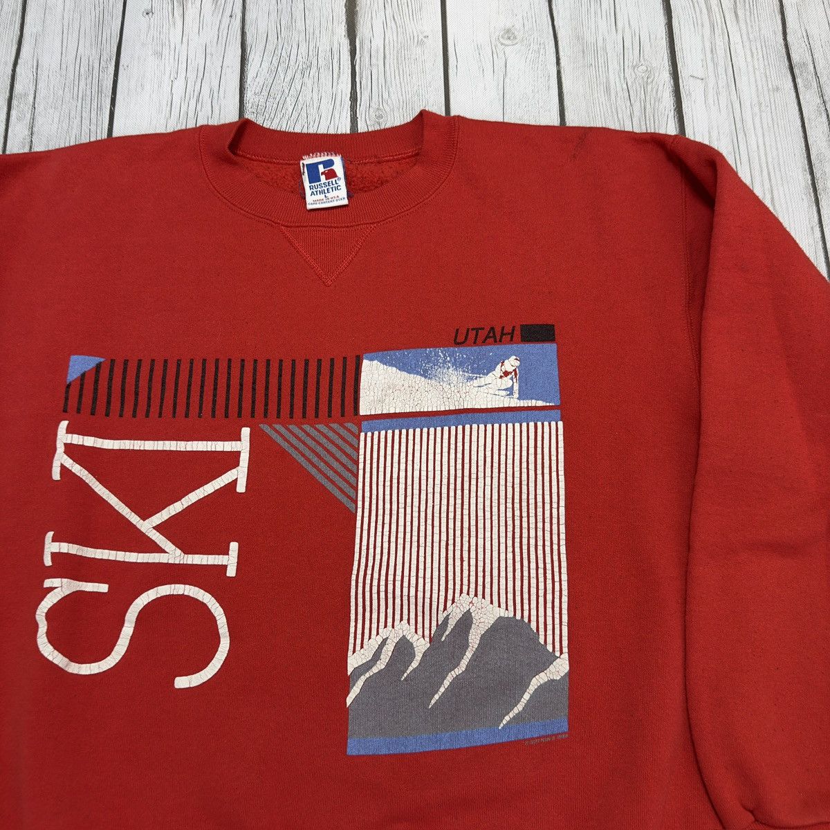 Russell Athletic × Vintage Vintage Utah Ski sweatshirt Size US L / EU 52-54 / 3 - 3 Thumbnail