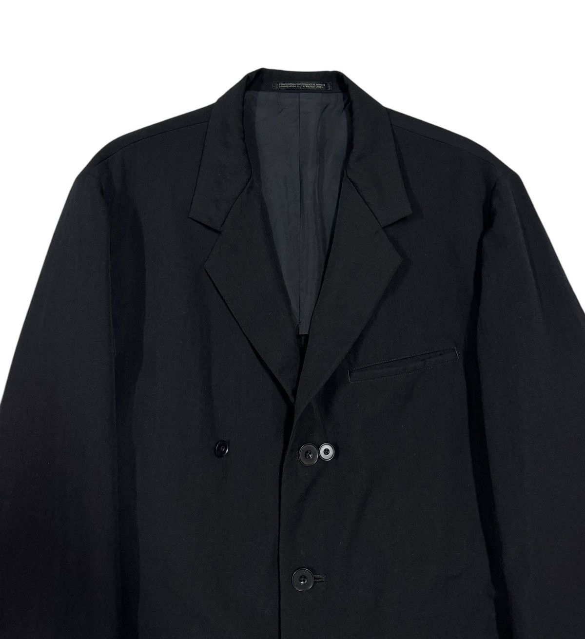 Vintage Vtg🔥Yohji Yamamoto Gabardine Og Black Blazer Wool Jacket Size 40L - 4 Thumbnail