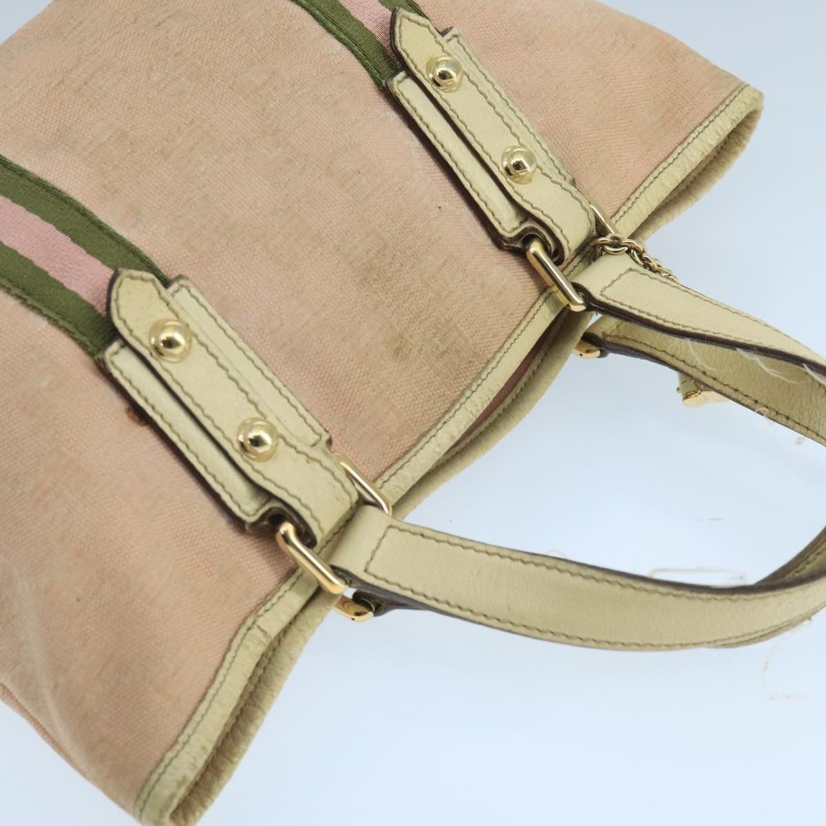 Gucci GUCCI GG Canvas Hand Bag Pink Cream Gold Size ONE SIZE - 6 Thumbnail