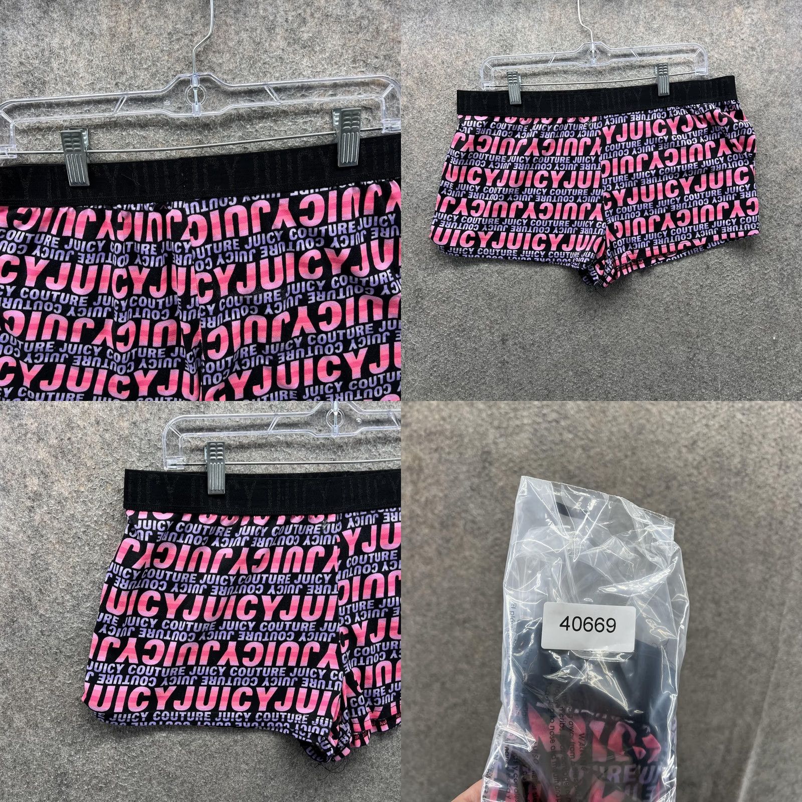 Juicy Couture Juicy Couture Sleep Shorts Womens Large Black Logo Graphic Print Lounge/Stretch Size 36" / US 14 / IT 50 - 8 Thumbnail