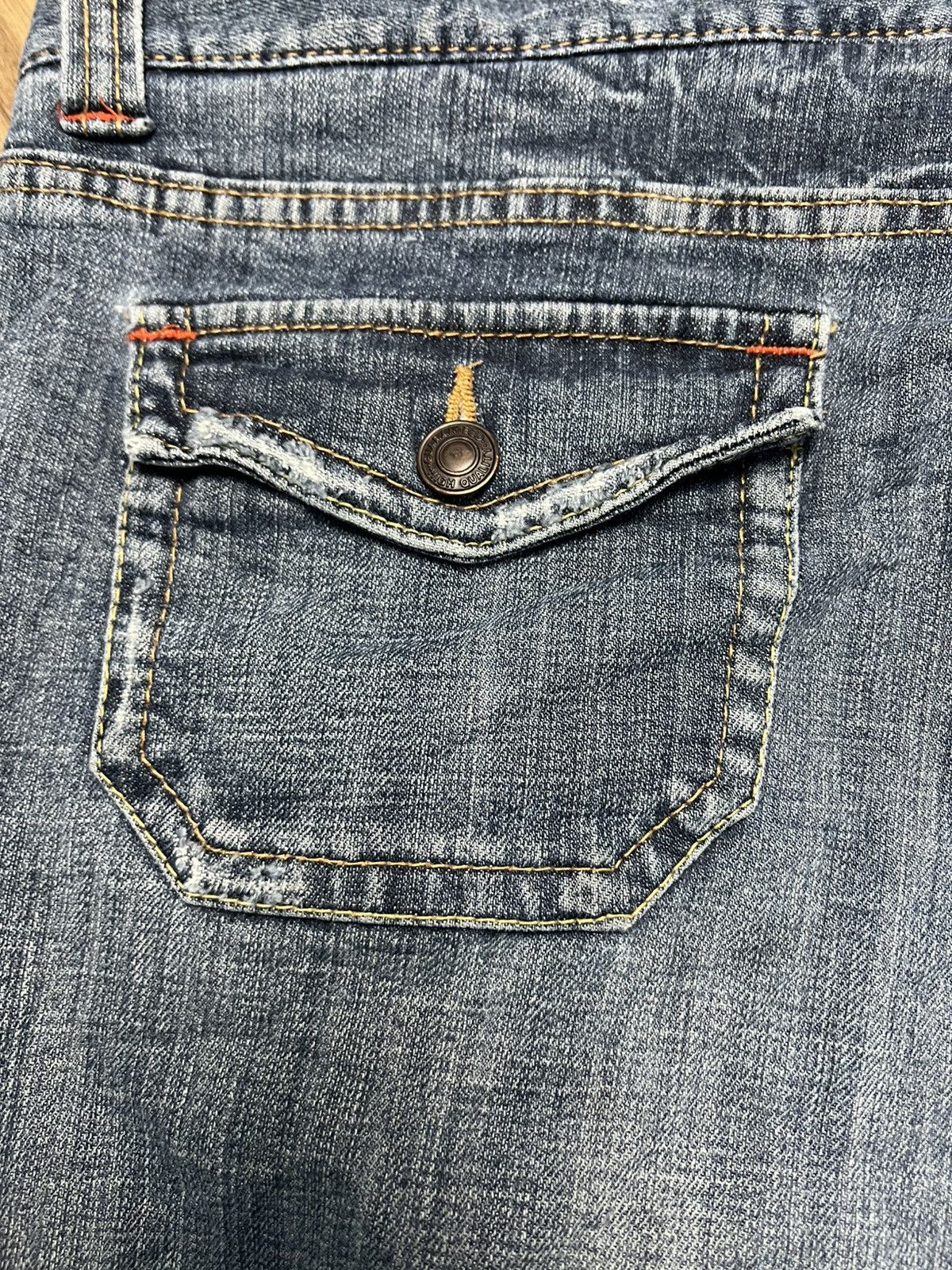 Japanese Brand Vintage Ovrivin Bootcut Jeans with Cargo Flap Pockets (43) Size US 37 - 13 Thumbnail