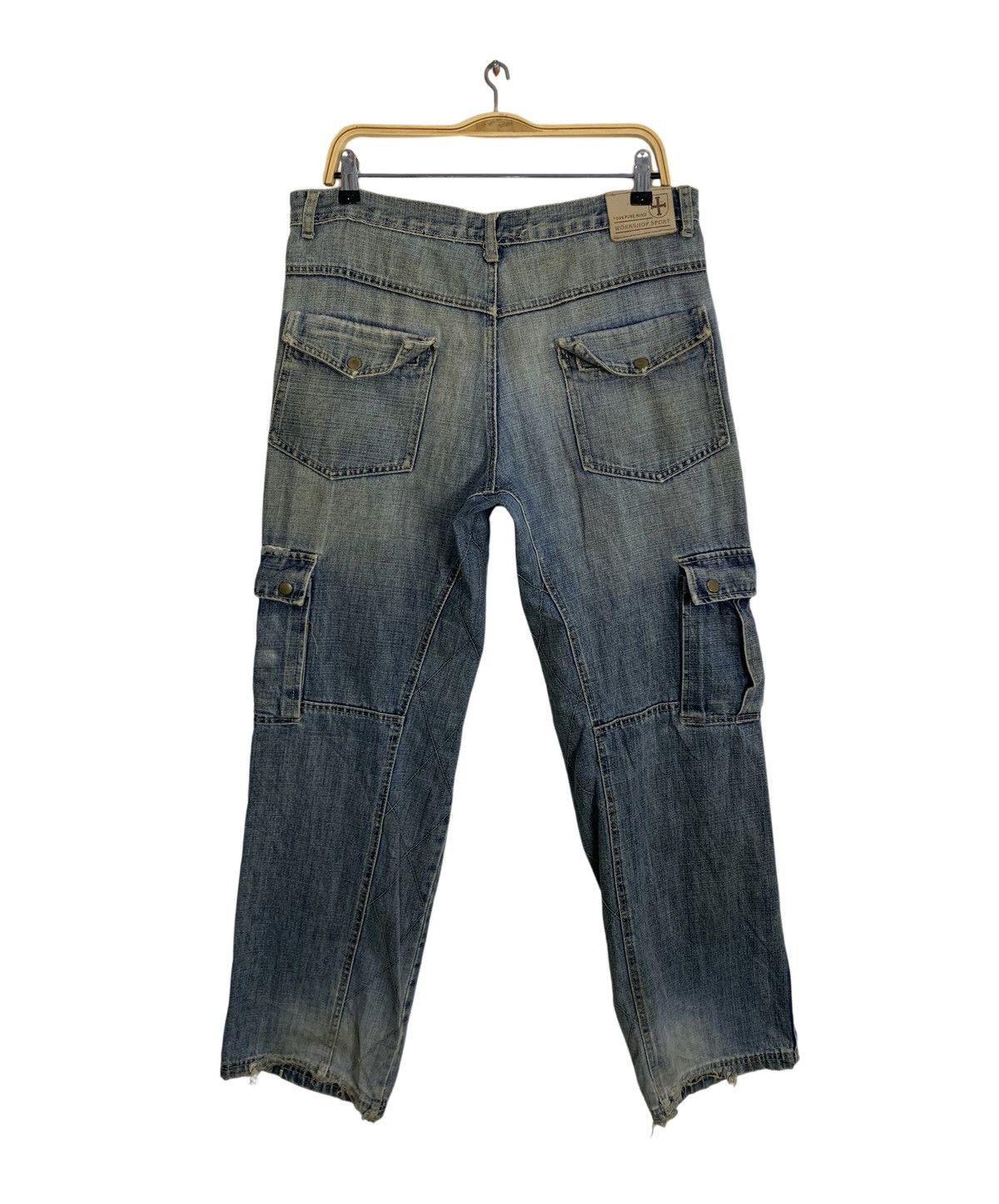 Japanese Brand Workshop Sport Rambo Cargo Indigo Denim Anime Cyber Punk Size US 34 / EU 50 - 2 Thumbnail