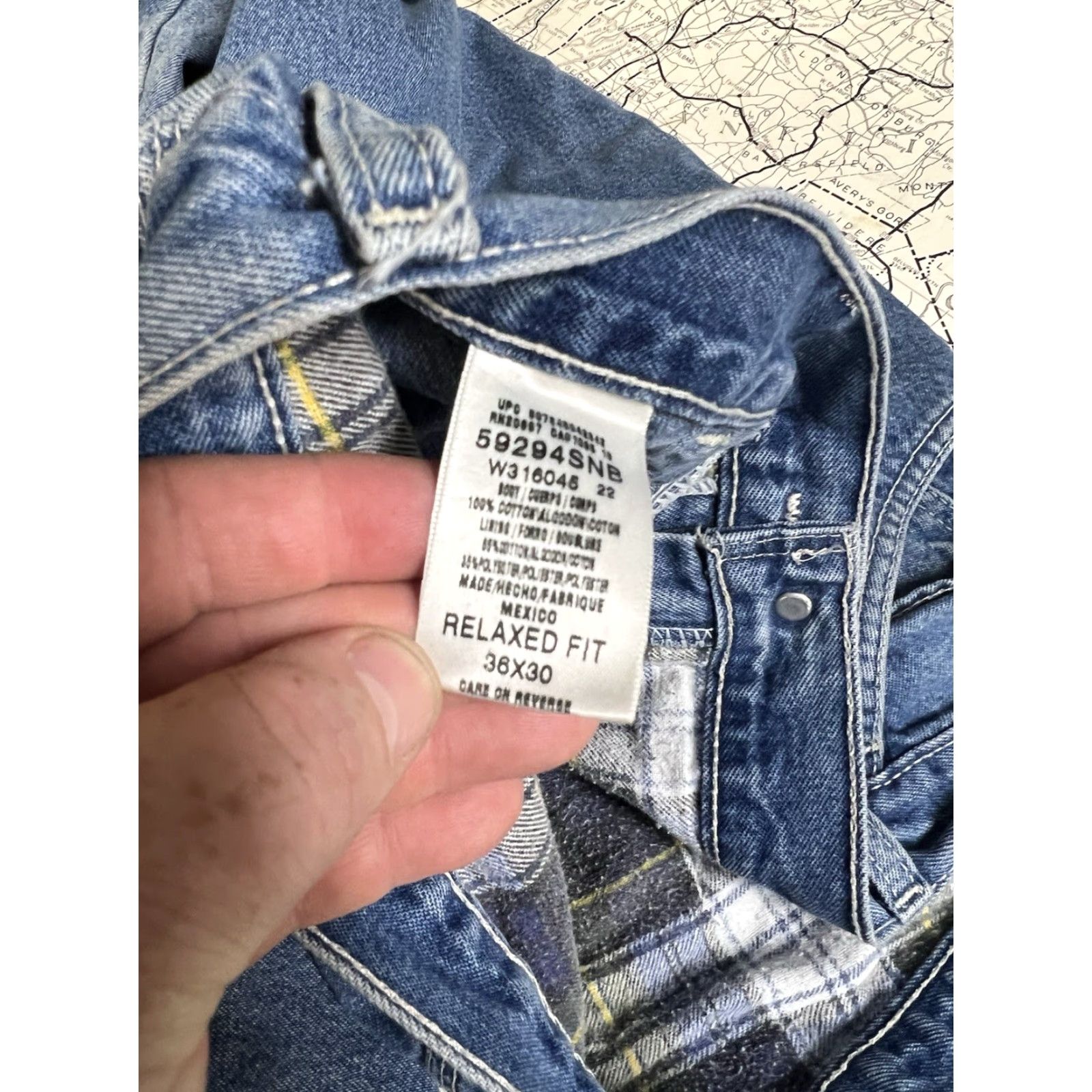 Dickies VINTAGE Dickies Jeans Flannel Lined 36x30 Relaxed Fit 90s Grunge Blue Denim Mens Jeans Size US 36 / EU 52 - 7 Thumbnail