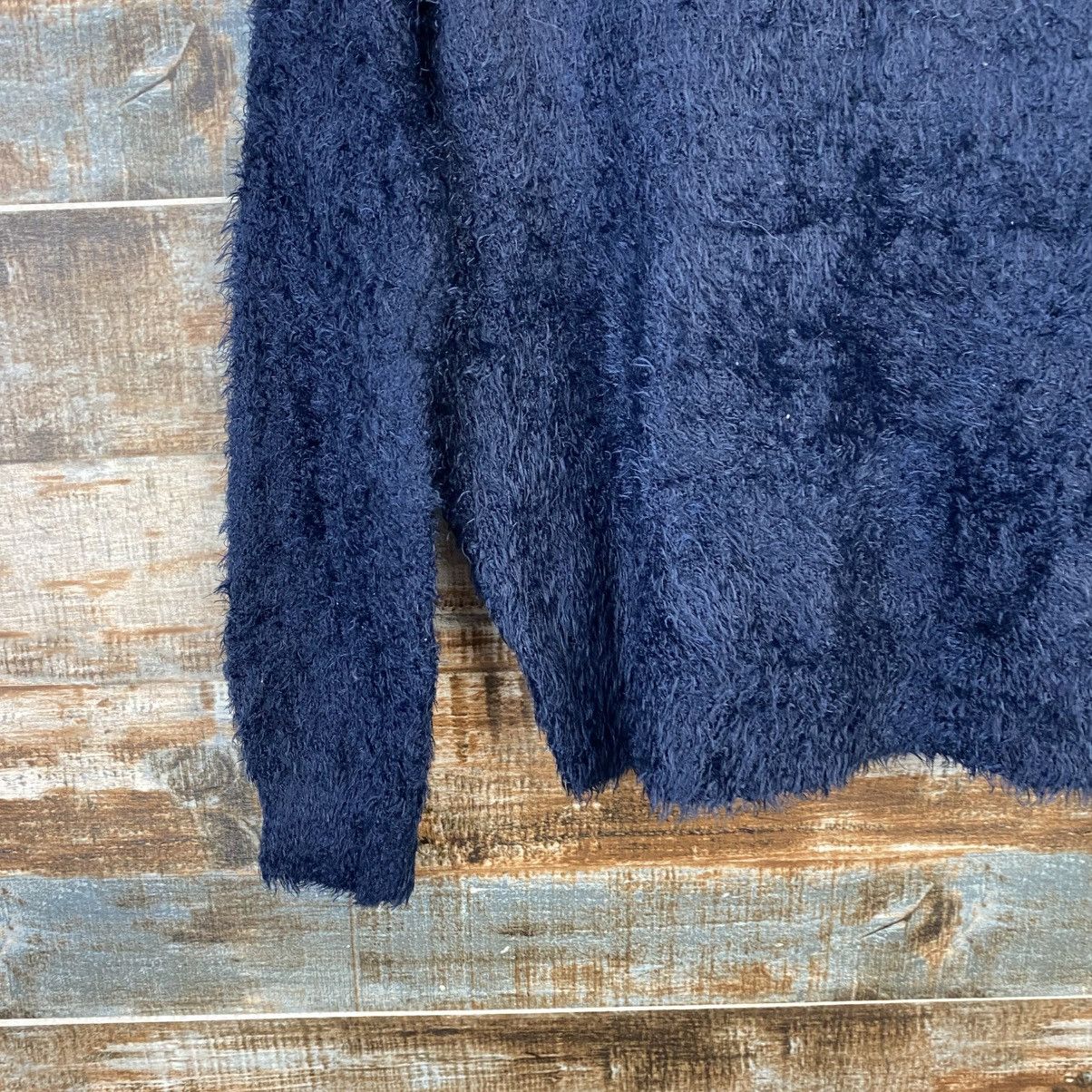 Vintage DL As Know As Dark Blue shaggy fur Mohair Knitwear #C1093 Size S / US 4 / IT 40 - 15 Thumbnail