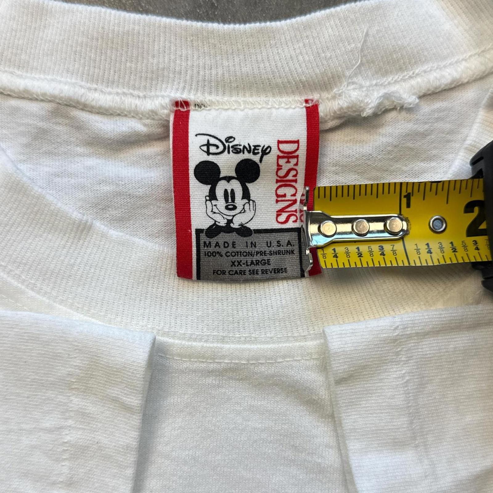 Disney White Mickey Mouse Disney World 90's Single Stitch T-Shirt Size US M / EU 48-50 / 2 - 4 Thumbnail