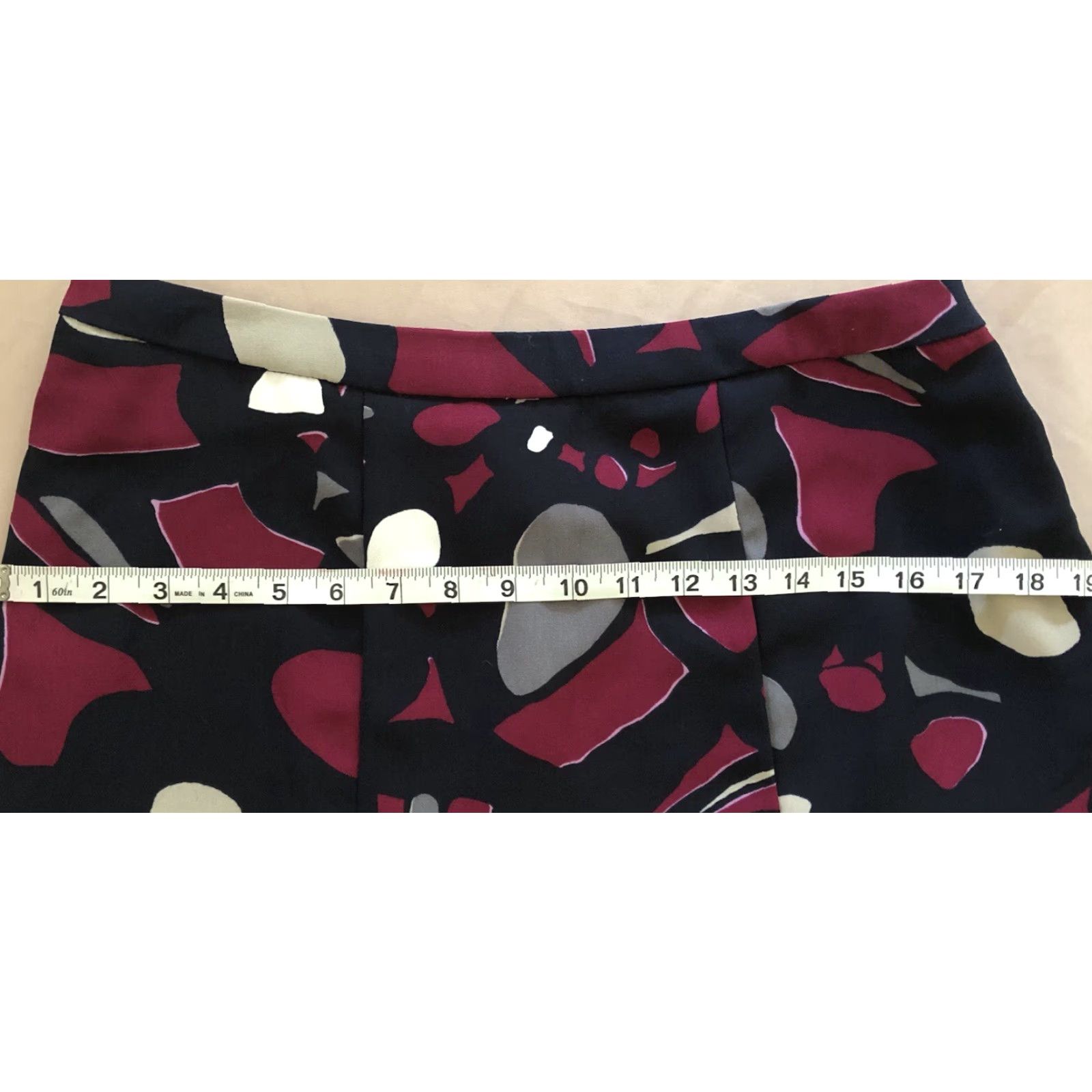Vintage Mark Eisen Midi Flare Skirt 10 Blue Red Geo 30"W psychedelic Funky Boho Career Size 32" / US 10 / IT 46 - 5 Thumbnail