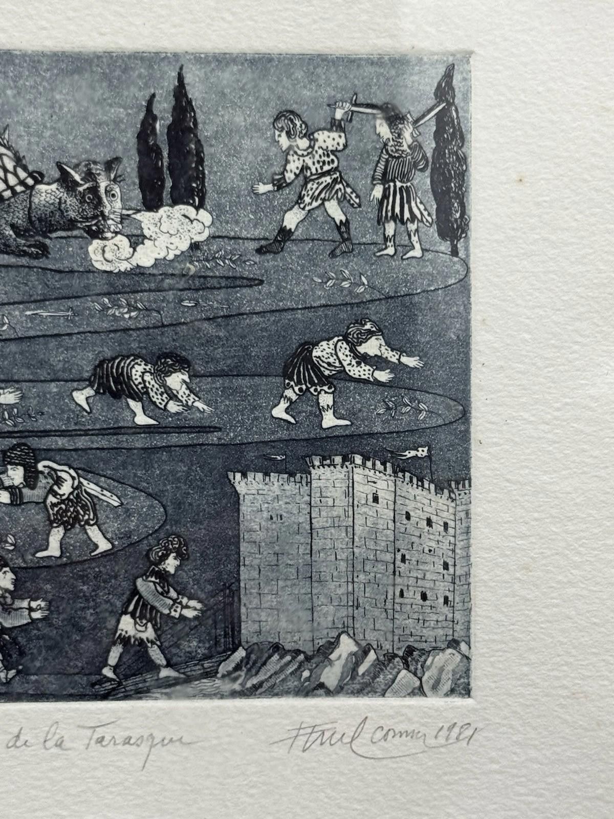 Other Signed Paul Comolli ? Histoire de la Tarasque Etching Print Size ONE SIZE - 7 Thumbnail
