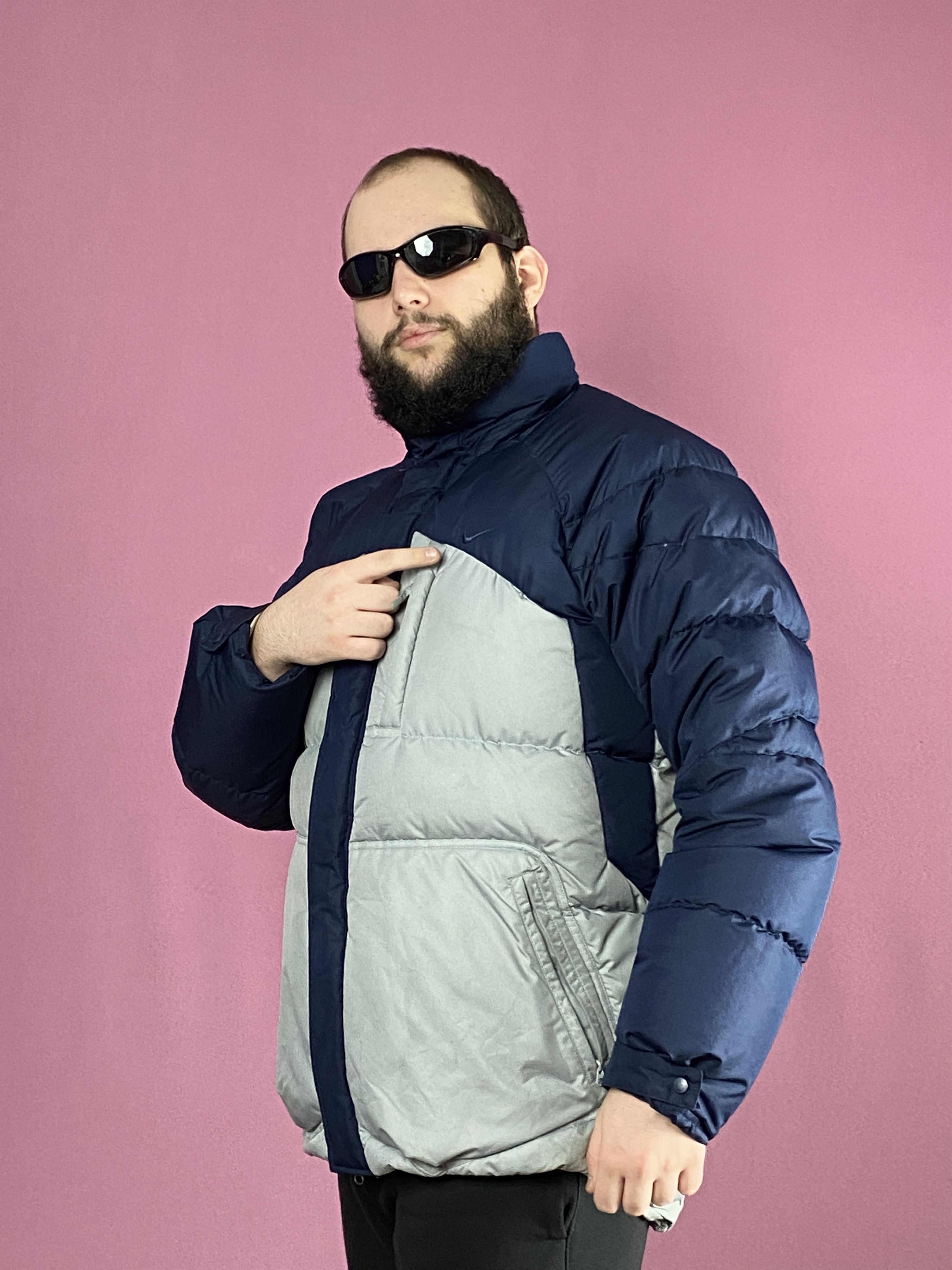 Nike × Vintage Y2k Nike Vintage Men's Puffer Jacket - M Size US M / EU 48-50 / 2 - 2 Thumbnail