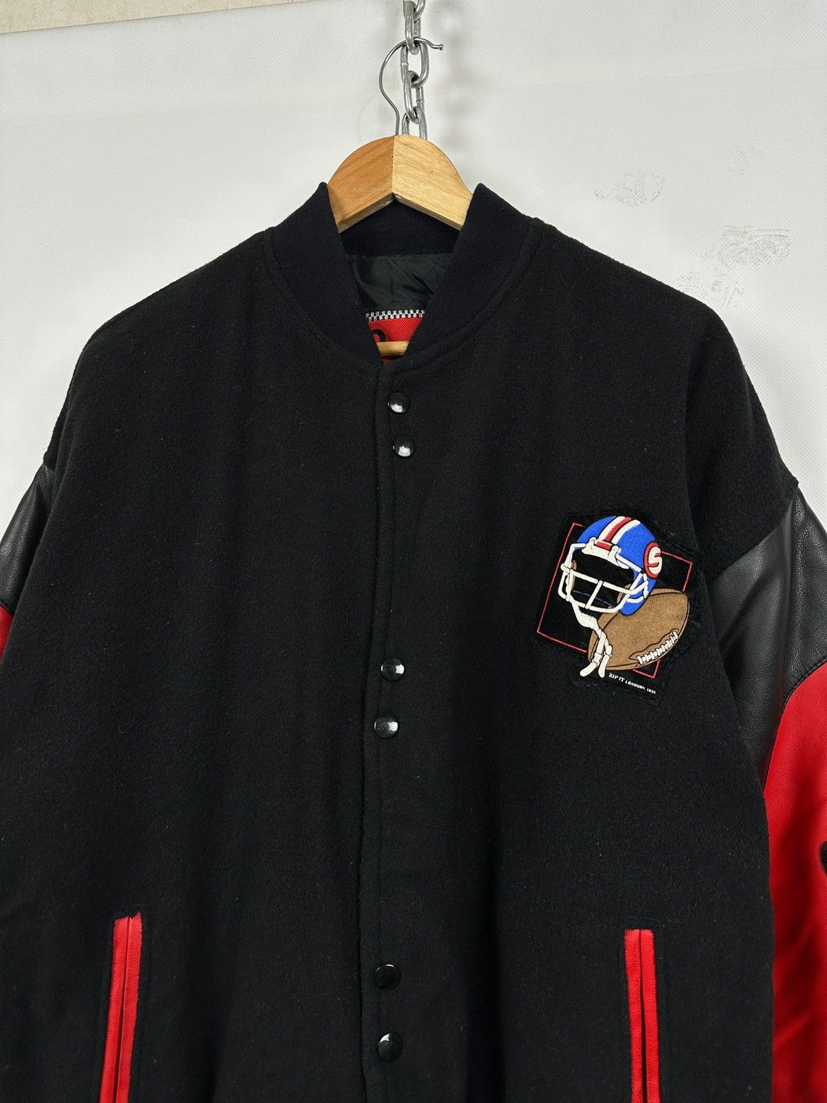 NFL 90s Vintage Super Bowl USA Zip It Varsity Bomber Jacket Size US L / EU 52-54 / 3 - 12 Thumbnail