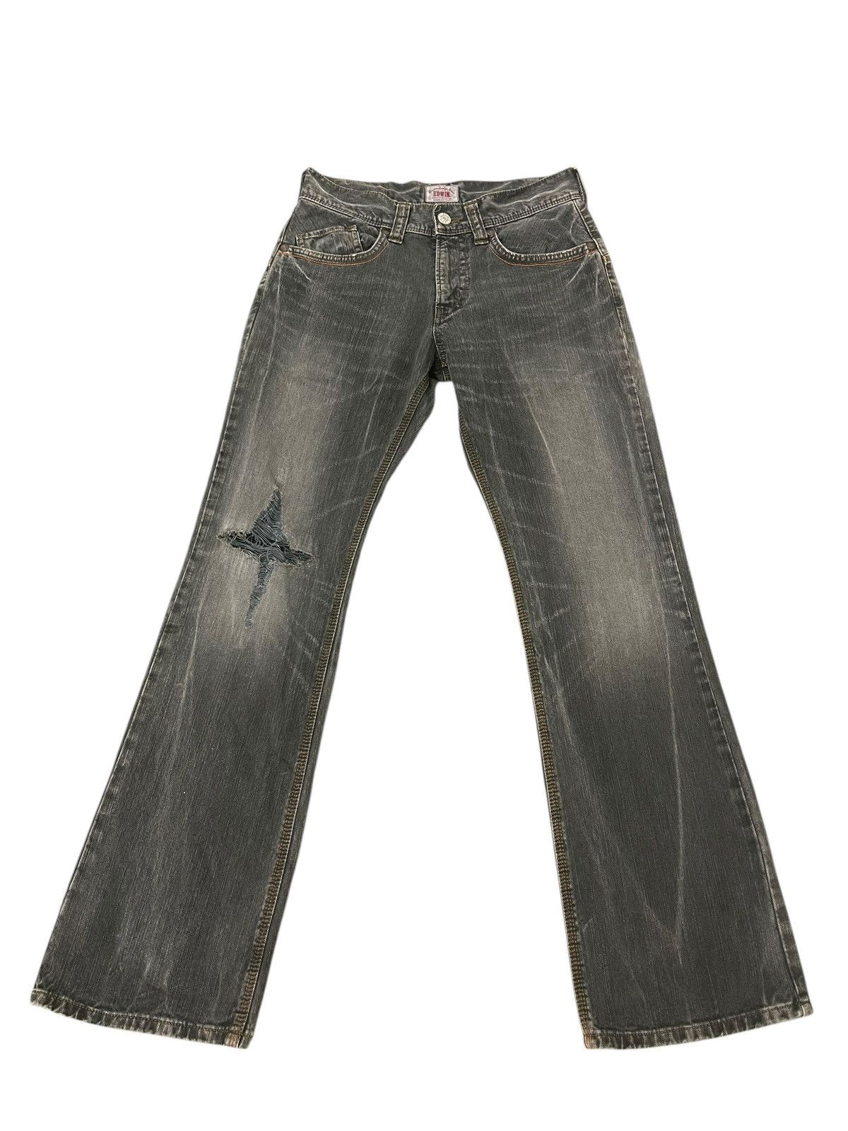 Edwin Flare Jeans Edwin XV Faded Distress Boot Cut 1🟦0 Size US 31 - 2 Thumbnail