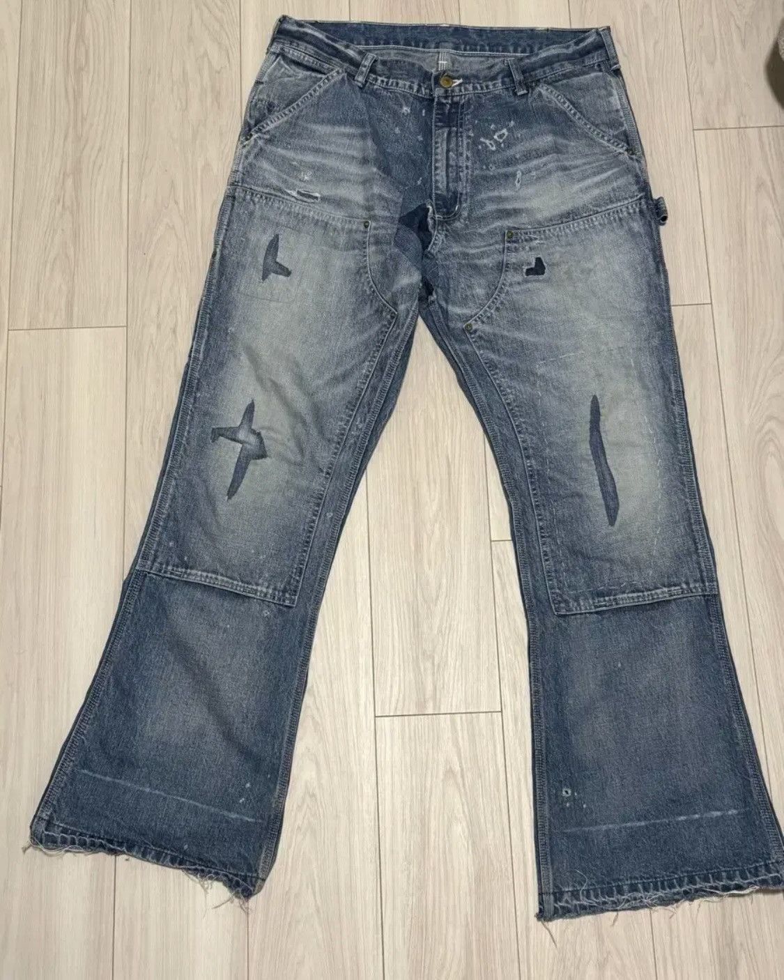 Saint Michael Saint Michael Double Knee Flare Denim Jeans Size US 34 / EU 50 - 3 Thumbnail