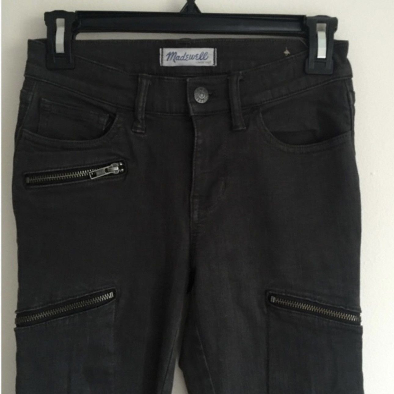 Madewell MADEWELL Black Mid Rise Multi Zipper Skinny Skinny Jeans Size 24" / US 00 / IT 34 - 3 Thumbnail