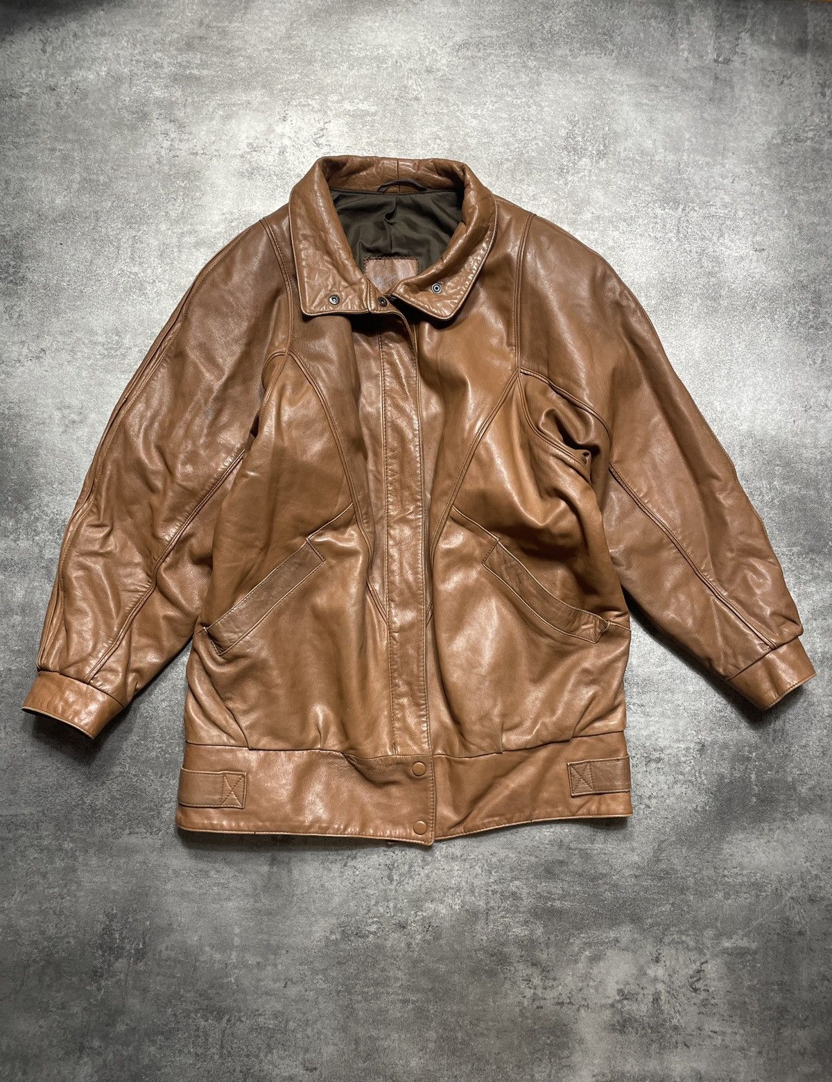 Vintage 🔥Offers🔥Vintage Y2K Real Genuine Leather Jacket Thick Rare Size XXL / US 16-18 / IT 52-54 - 1 Thumbnail