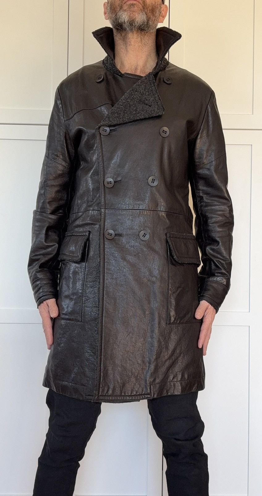 Ralph Lauren ARI SOHO BNWT Double Breasted Leather Coat Size US M / EU 48-50 / 2 - 9 Thumbnail
