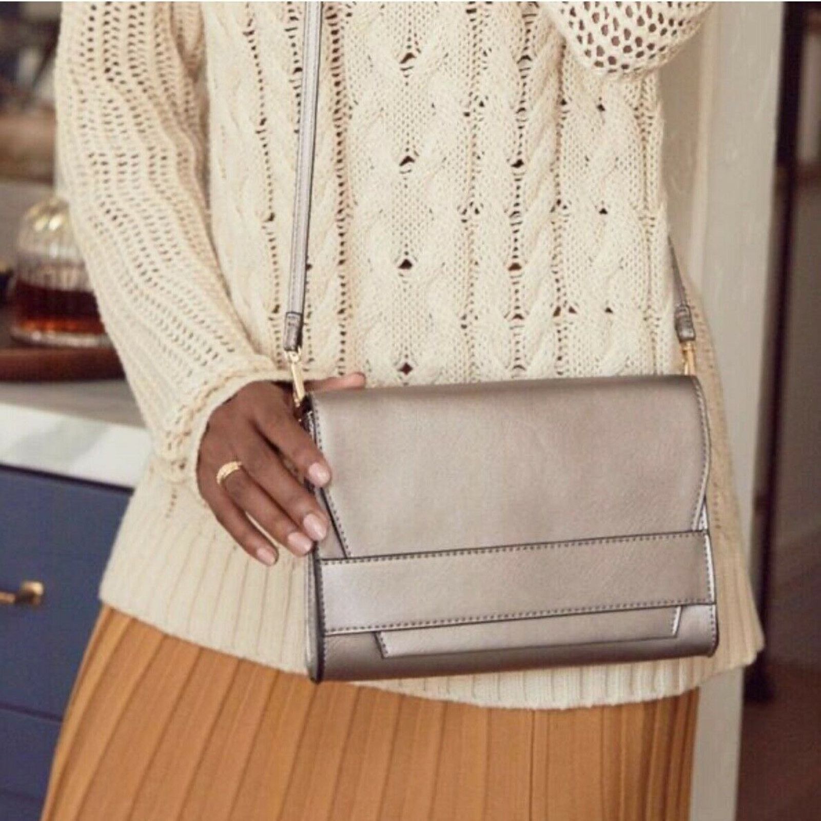 Other Summer and Rose Celine Purse Crossbody Steel Metallic Clutch Size ONE SIZE - 6 Thumbnail