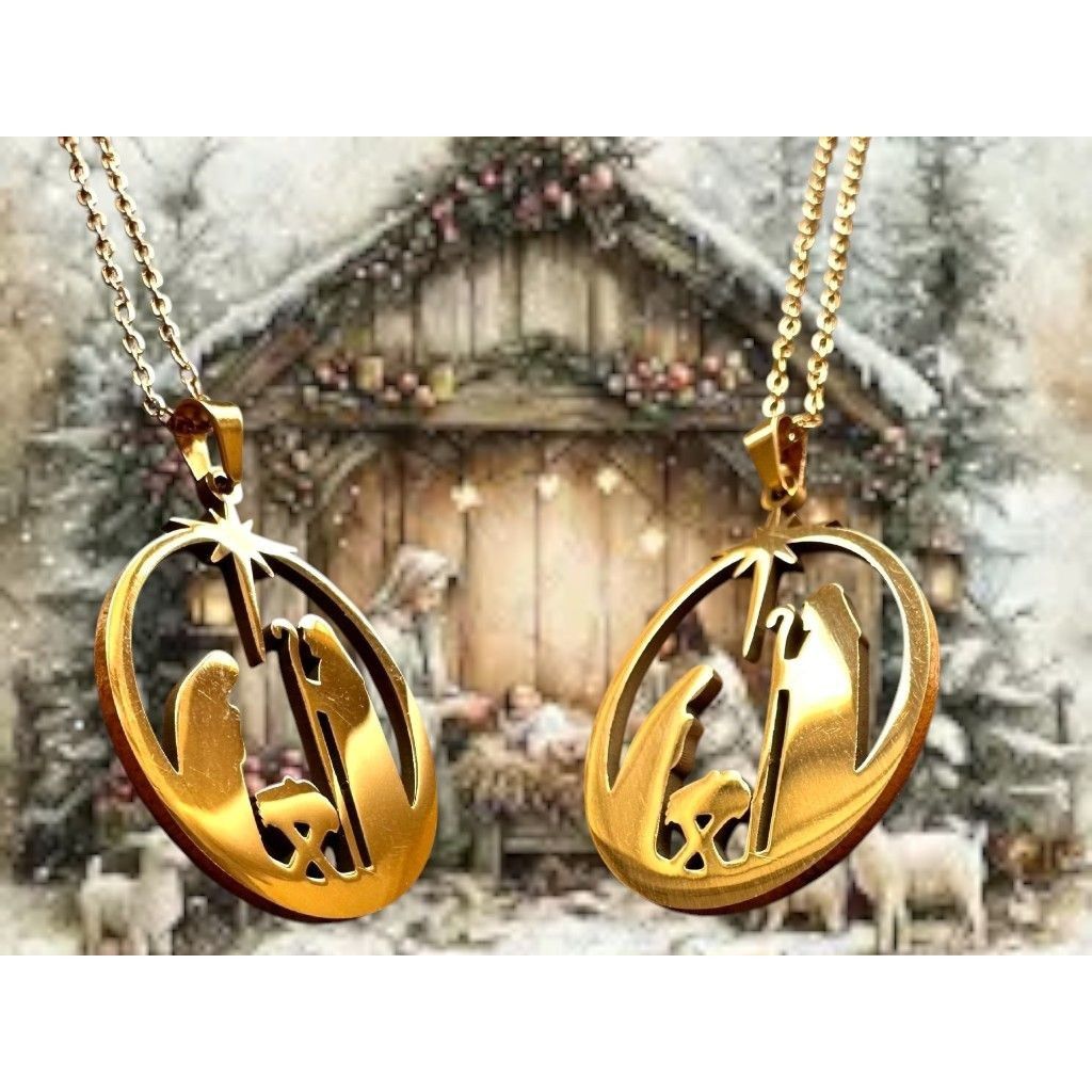Handmade Nativity Scene Necklace Baby Jesus Jerusalem Christmas New 1 Size ONE SIZE - 2 Thumbnail