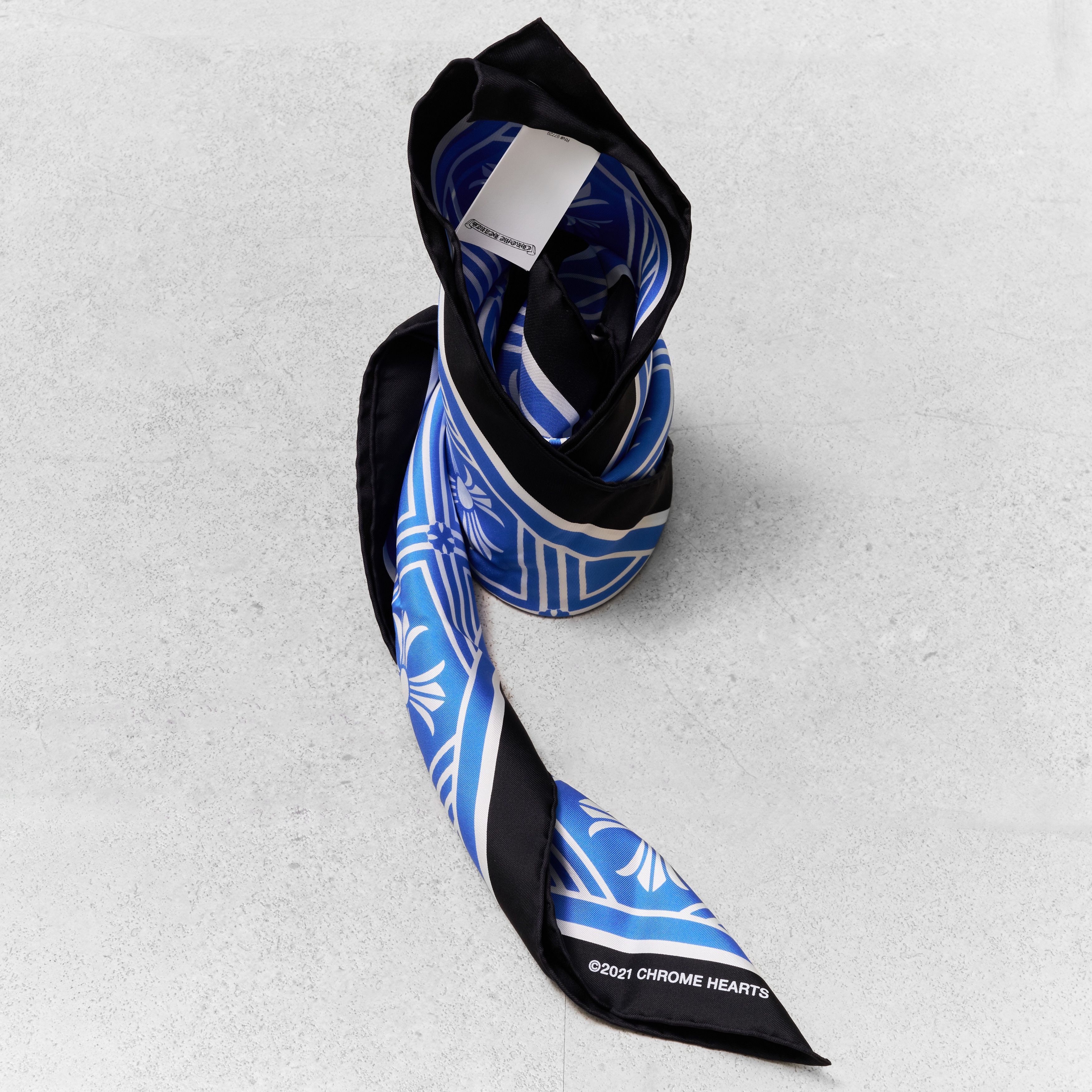 Chrome Hearts CHROME HEARTS Blue Plus Silk Scarf Size ONE SIZE - 5 Thumbnail