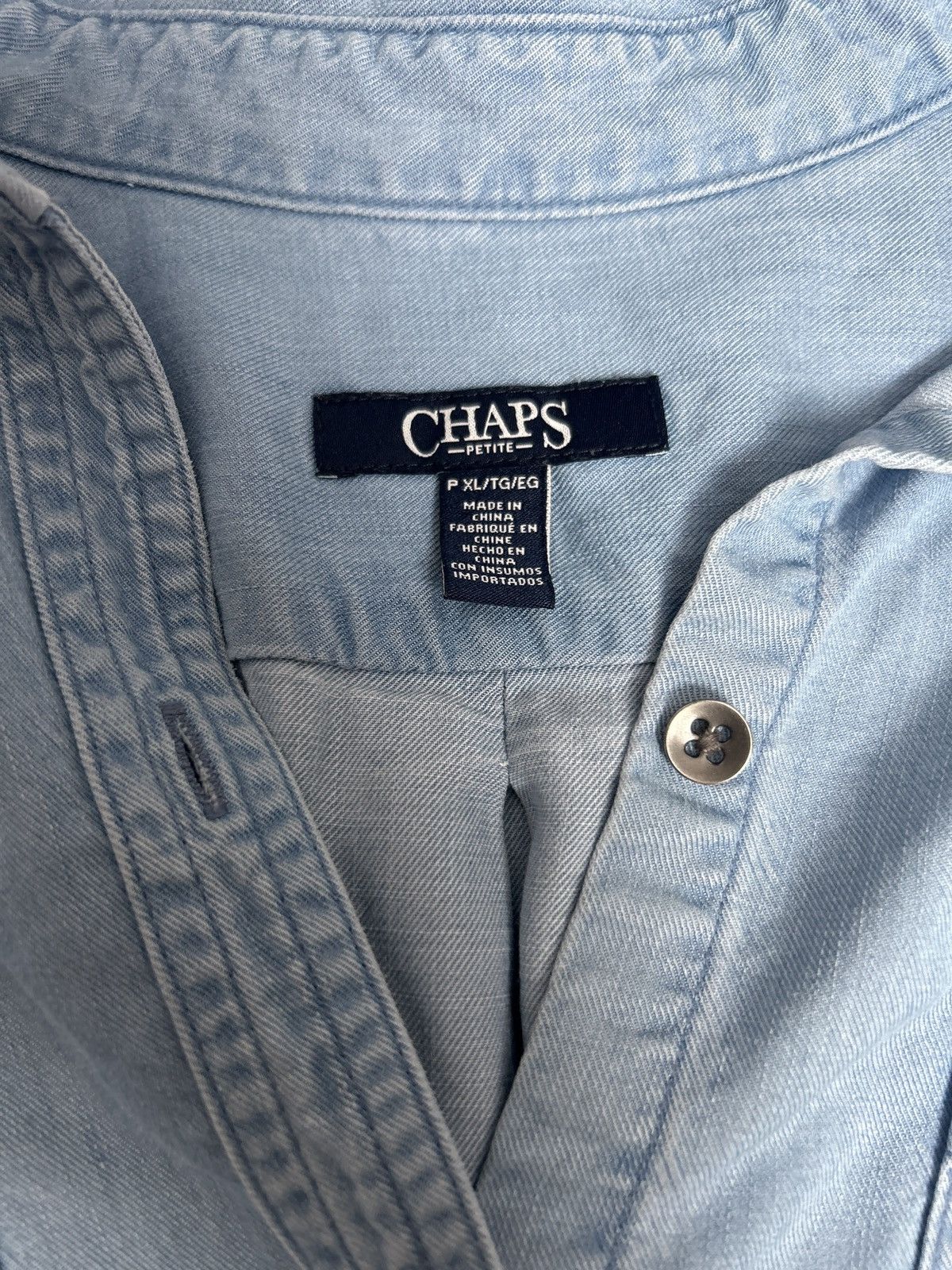 Chaps Chaps Denim Shirt Women’s Petite XL Blue Long Sleeve Button Size XL / US 12-14 / IT 48-50 - 3 Thumbnail