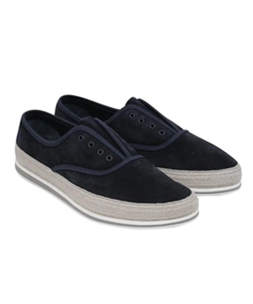 Prada Espadrille Sneakers Blue Grey Suede Size US 8.5 / EU 41-42 - 2 Thumbnail