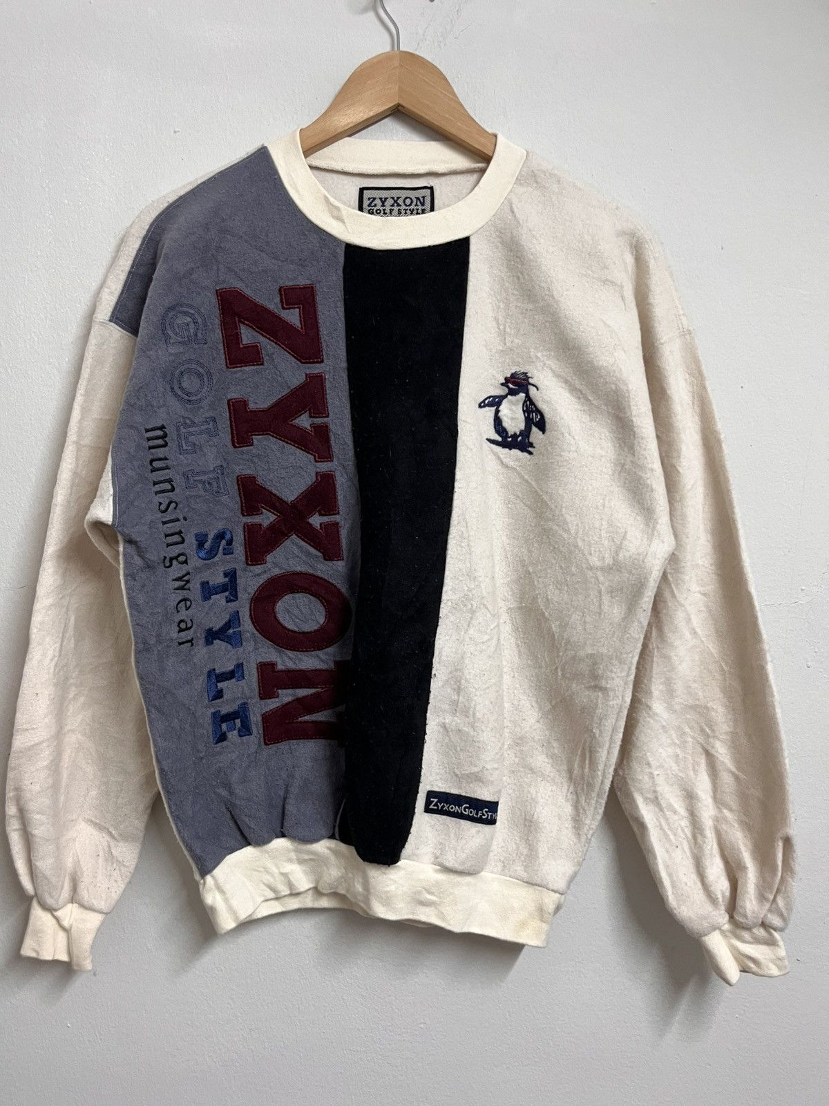Original Penguin 💥Vintage 90s Munsingwear Zyxon Golf Fleece Size US M / EU 48-50 / 2 - 1 Thumbnail