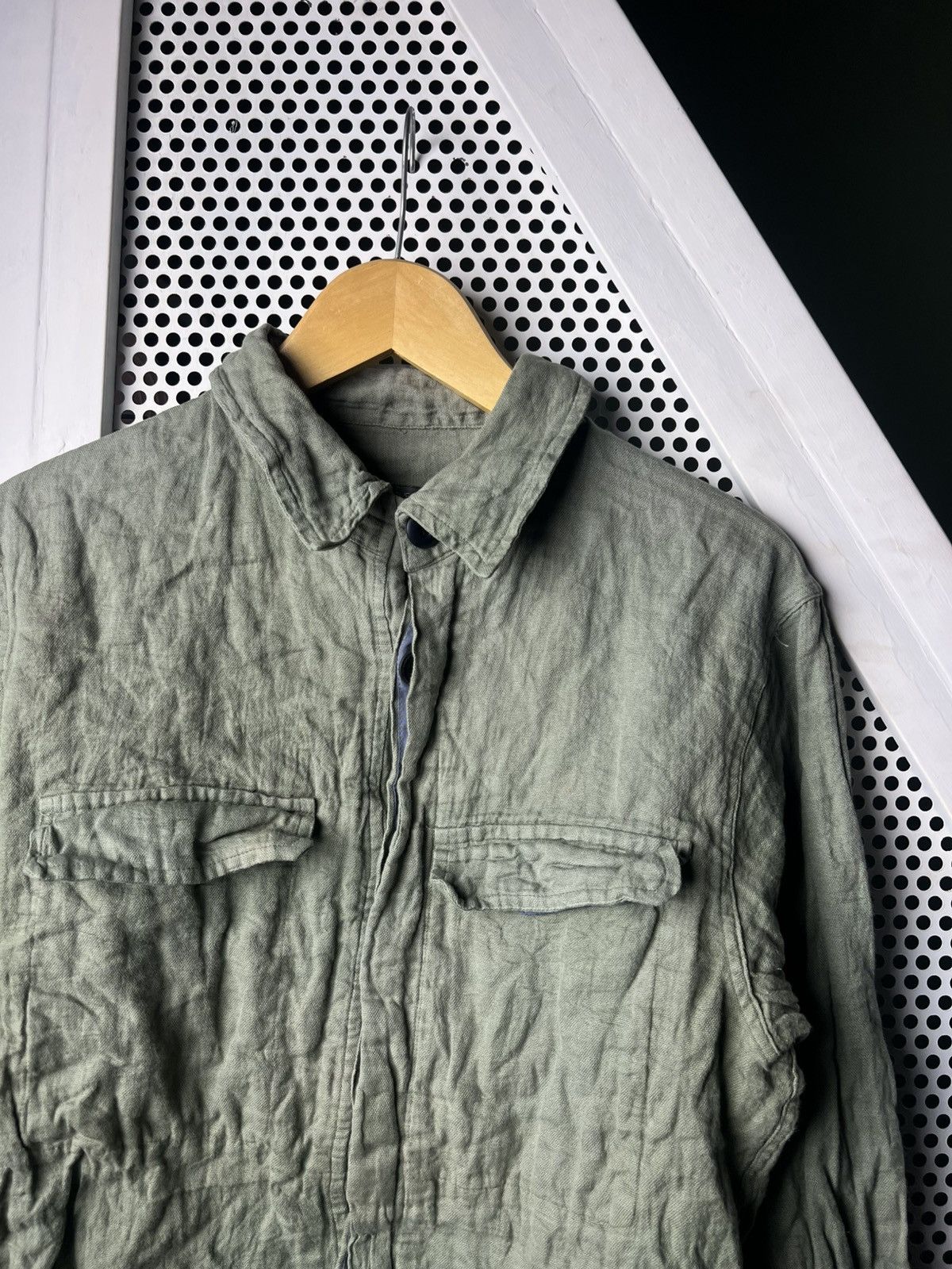 Christophe Lemaire AW 2000 Archive Christophe Lemaire Crinkled Green Shirt Size US M / EU 48-50 / 2 - 3 Thumbnail
