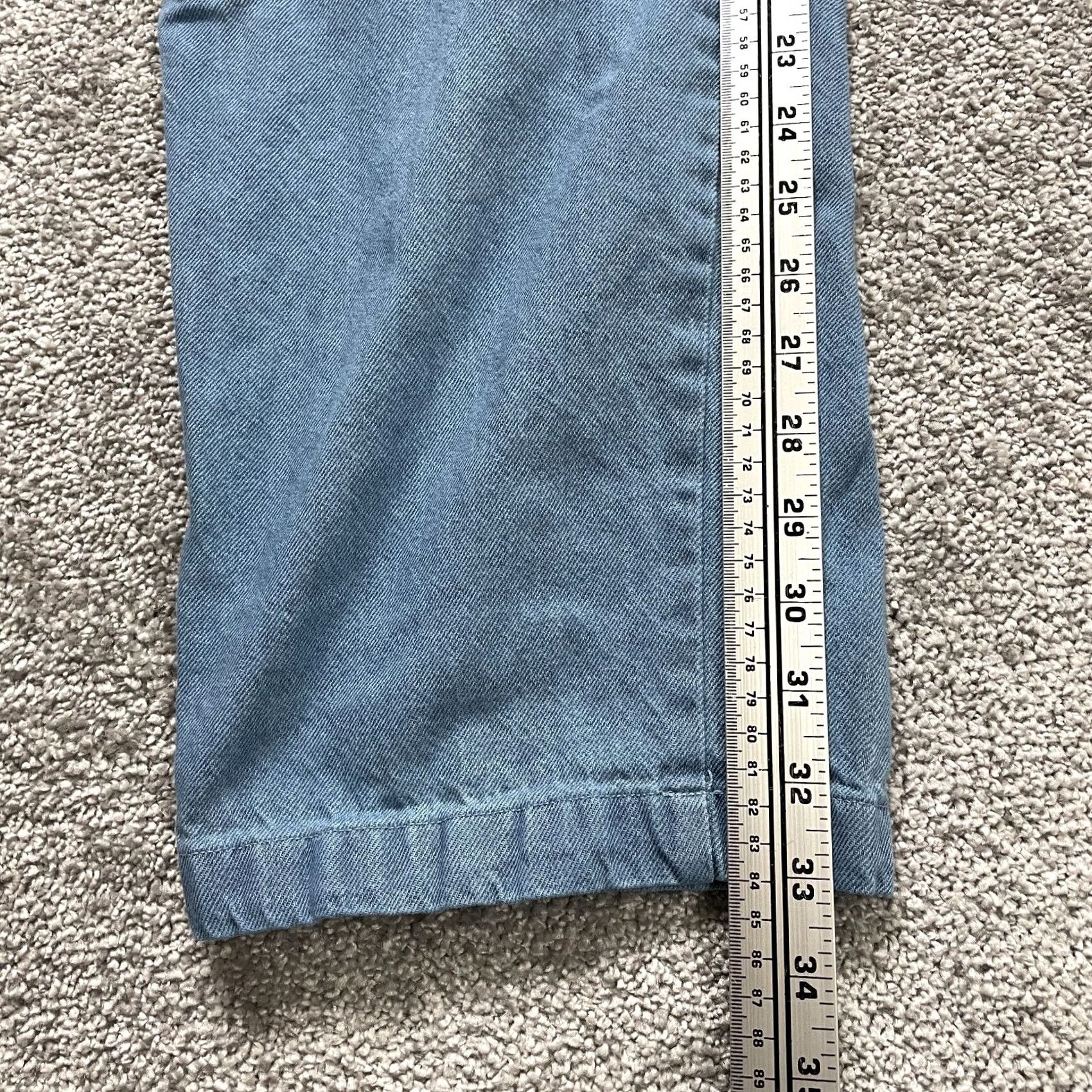 Vintage Woman Within Jeans Pants Womens Plus 16 Tall Blue Classic Fit Light Wash 30x33 Denim 100% Cotton Straight Zip Pocket/Comfort Elastic Size 30" / US 8 / IT 44 - 3 Thumbnail