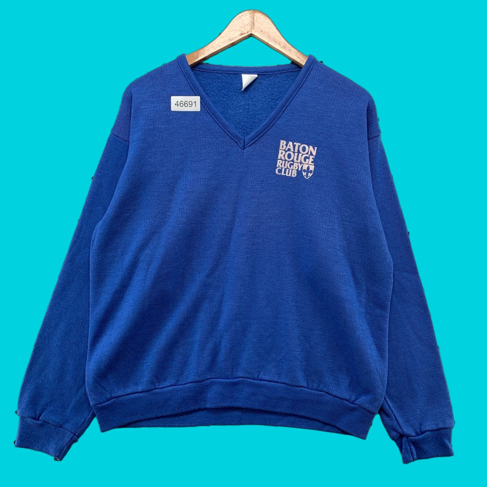 Vintage VINTAGE Baton Rouge Rugby Club Sweatshirt Mens XL Blue Fleece USA Sweatshirt Size US XL / EU 56 / 4 - 1 Thumbnail