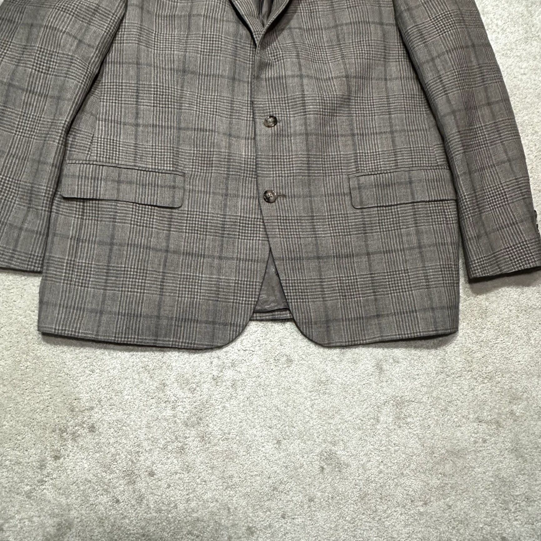 Ralph Lauren Lauren Ralph Lauren Mens Sport Coat Blazer 46R Brown Plaid Wool Blend Casual Size 46R - 4 Thumbnail
