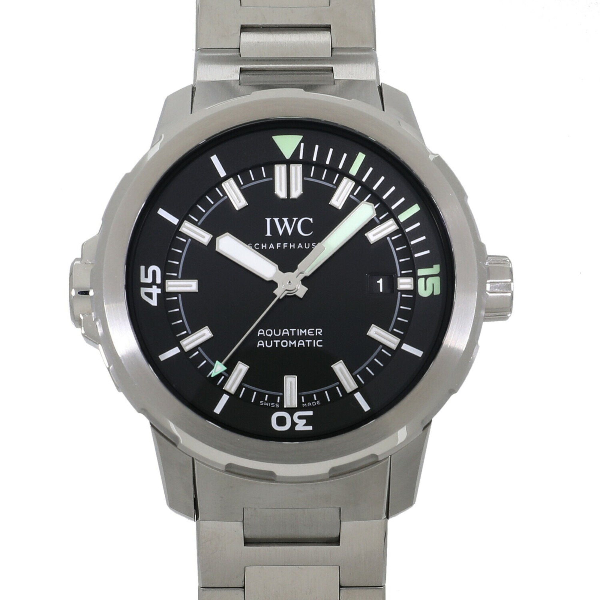 image of Iwc Schaffhausen Iwc Aquatimer Automatic Iw329002 Black Men's Watch I7682