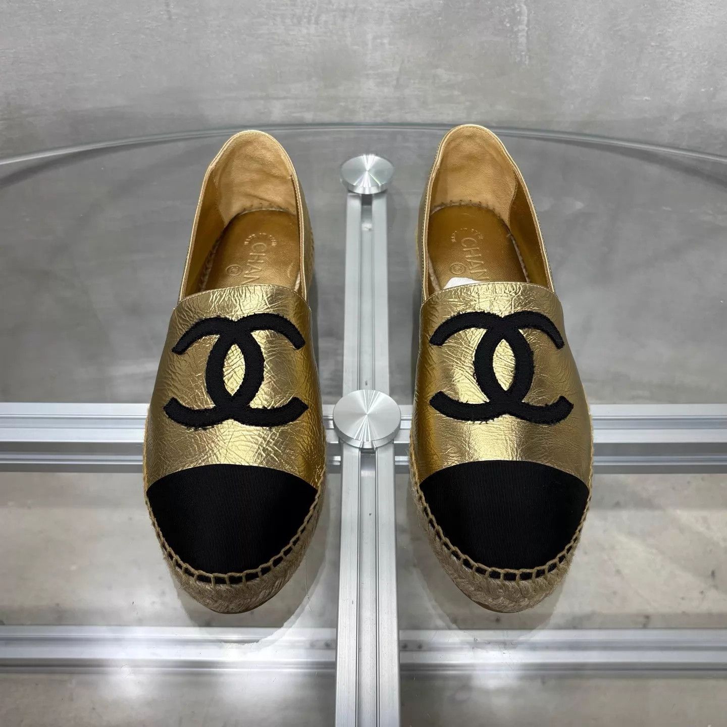 Chanel Chanel Gold Moccasin New with Box 42 Size US 11.5 / IT 41.5 - 1 Thumbnail