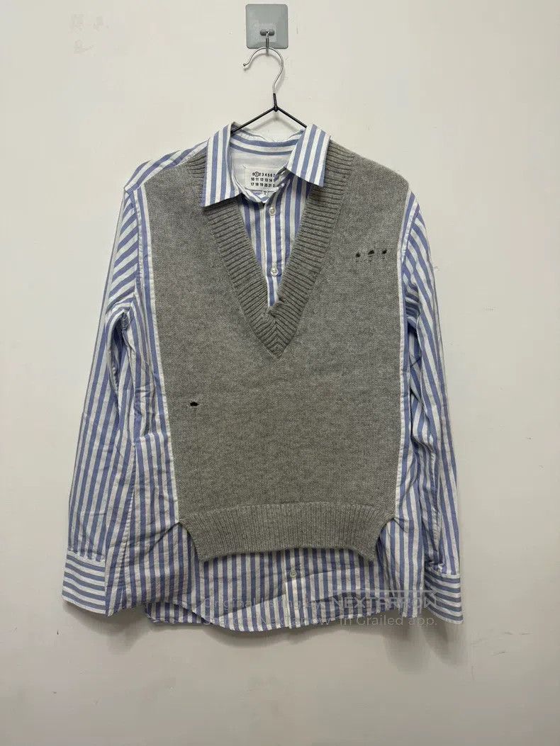 Maison Margiela Maison Margiela Striped knitted fake two-piece shirt Size XS / US 0-2 / IT 36-38 - 1 Thumbnail