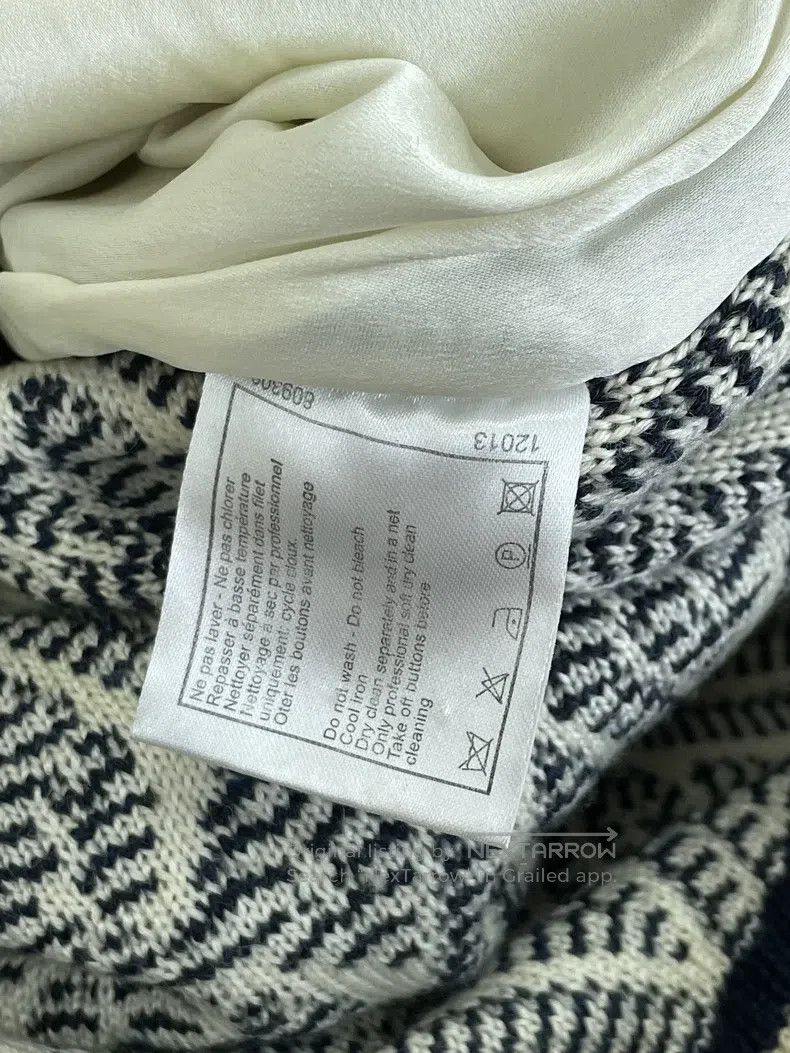 Chanel Chanel Blue diamond-patterned knitted lapel jacket Size M / US 6-8 / IT 42-44 - 6 Thumbnail