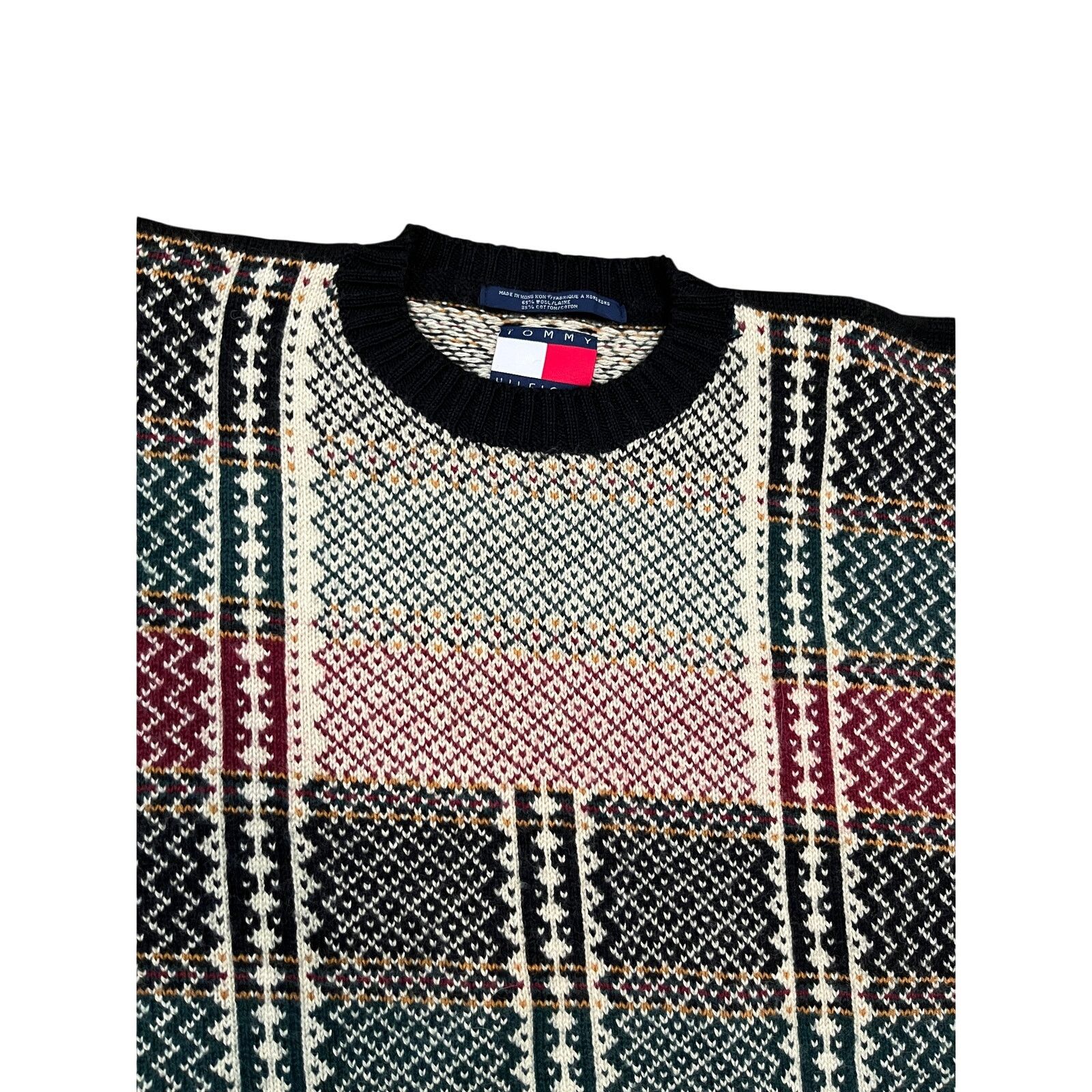 Vintage Vtg 90s Tommy Hilfiger Heavy Wool Blend Fair Isle Sweater XL Size US XL / EU 56 / 4 - 2 Thumbnail