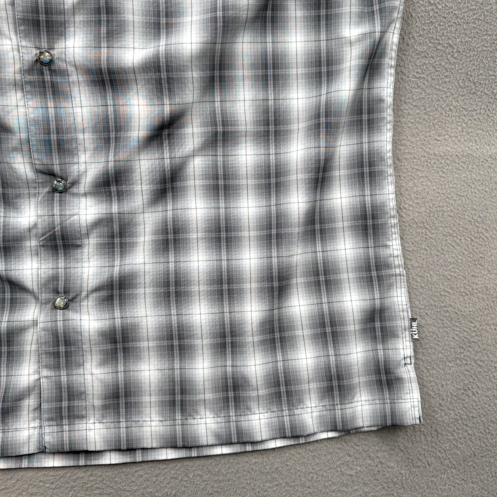 Vintage KÜHL Shirt Mens XL Gray Plaid Short Sleeve Button-Up IONIK Outdoor Size US XL / EU 56 / 4 - 6 Thumbnail