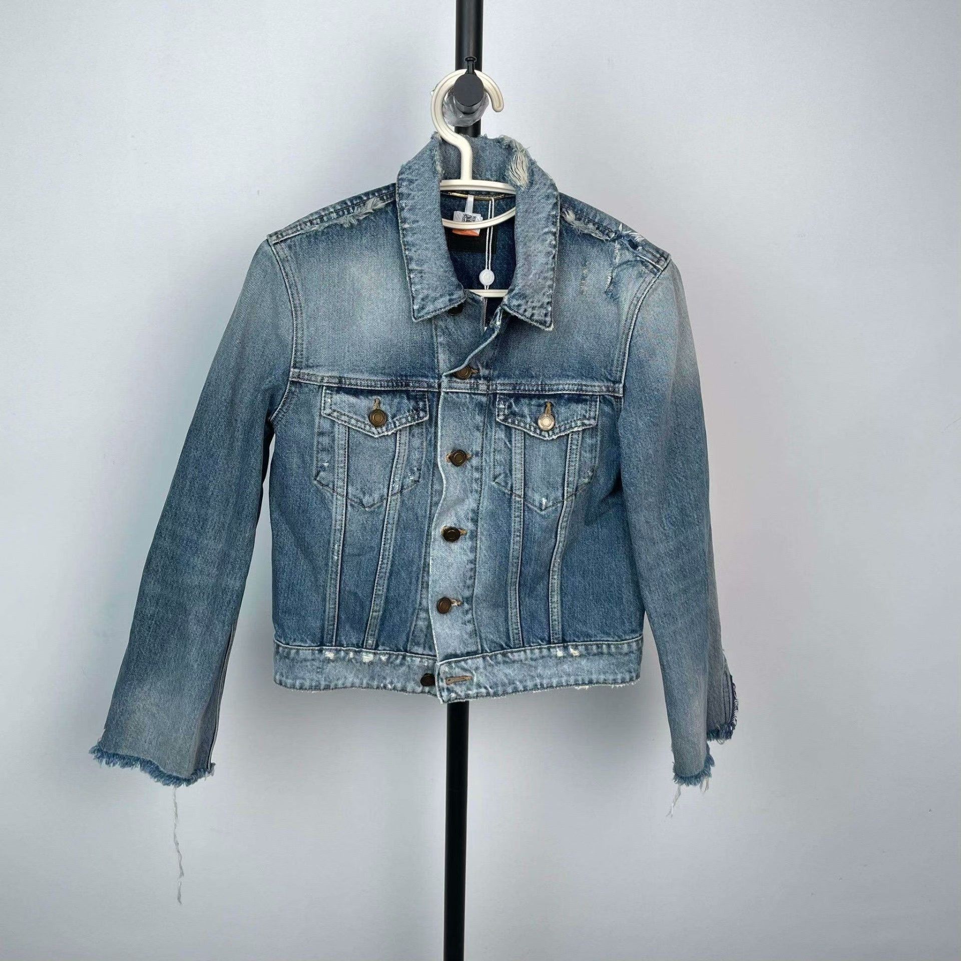 Saint Laurent Paris Saint Laurent Paris Denim Blue Jacket XS Women Size XS / US 0-2 / IT 36-38 - 1 Thumbnail