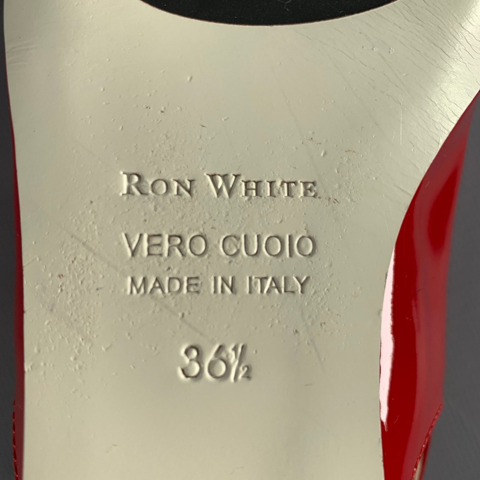 Ron White RON WHITE Size 6.5 Red Patent Leather Slingback Sandals Size US 6.5 / IT 36.5 - 8 Thumbnail