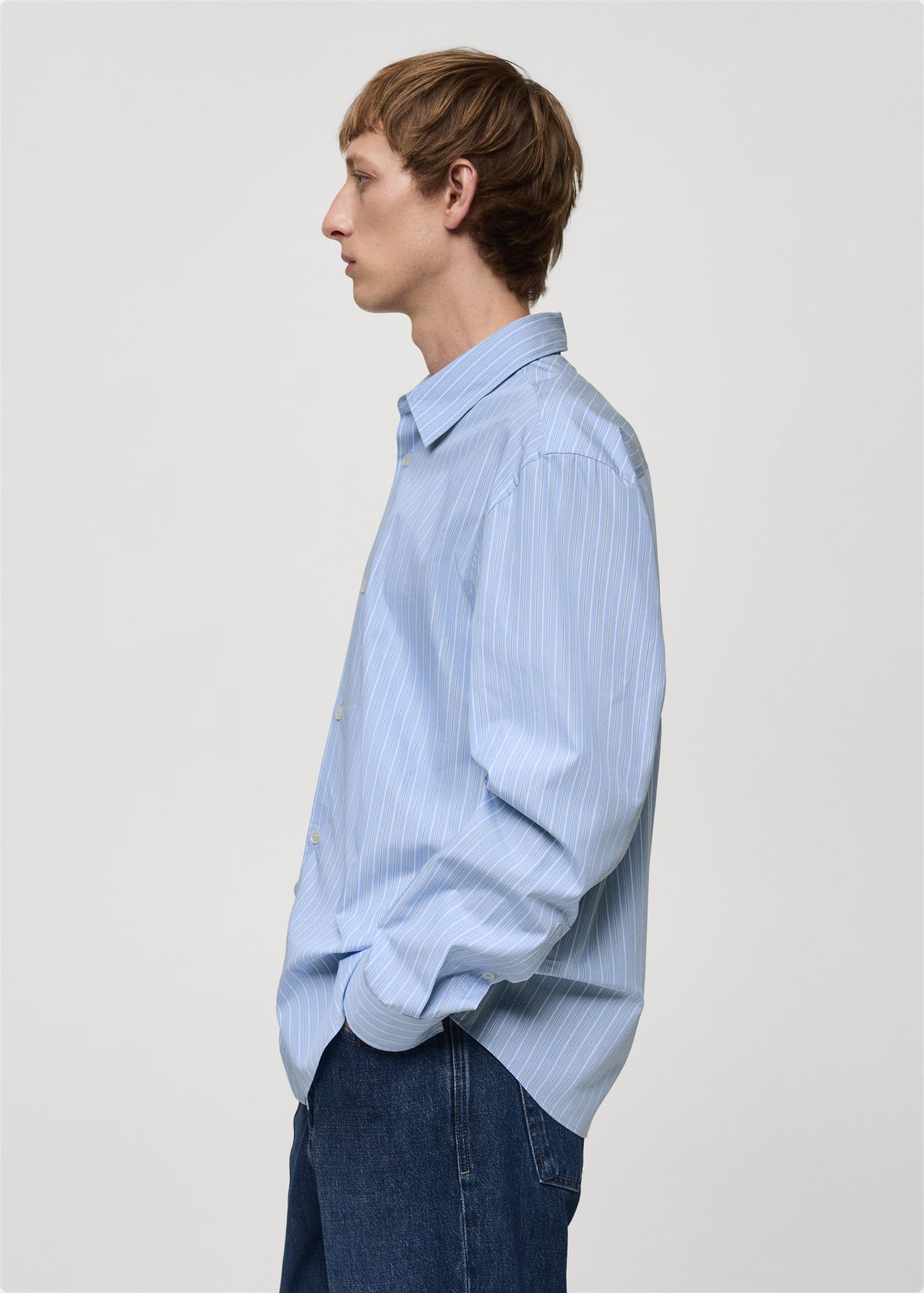 Mango Mango Striped Oxford Boxy Button Shirt 100% Cotton Sz S-M Size US M / EU 48-50 / 2 - 2 Thumbnail