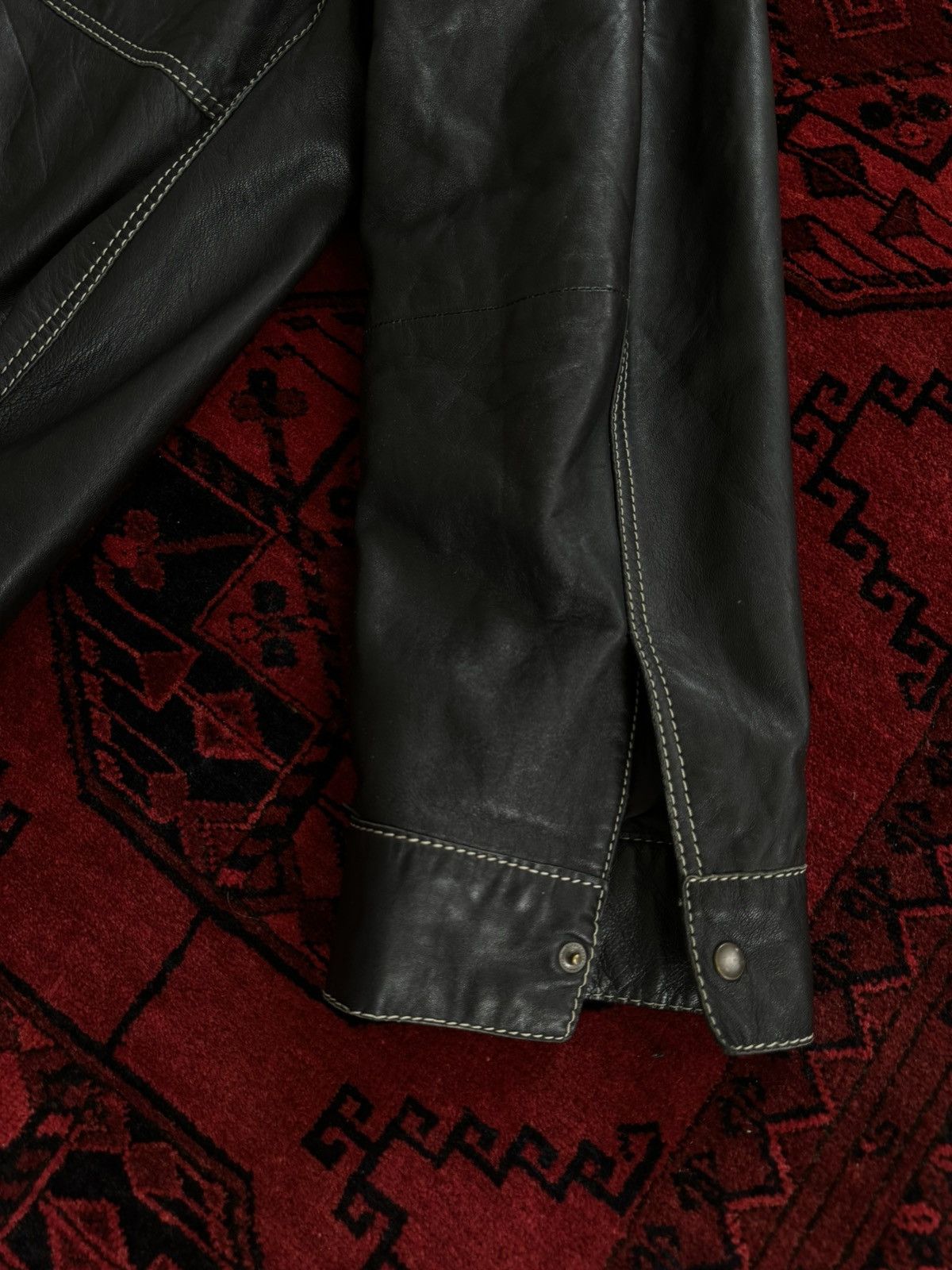 Other Vintage Outline Leather Jacket Size US XL / EU 56 / 4 - 4 Thumbnail