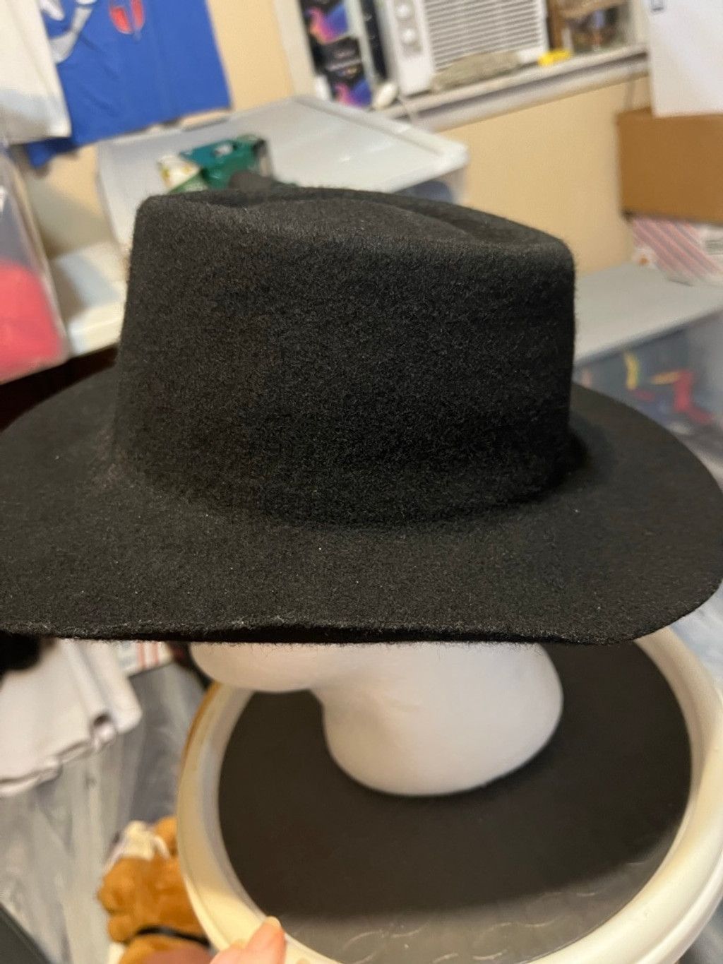 Other Dorfman Pacific Black Felt Flat Top Hat One Size Size ONE SIZE - 2 Thumbnail