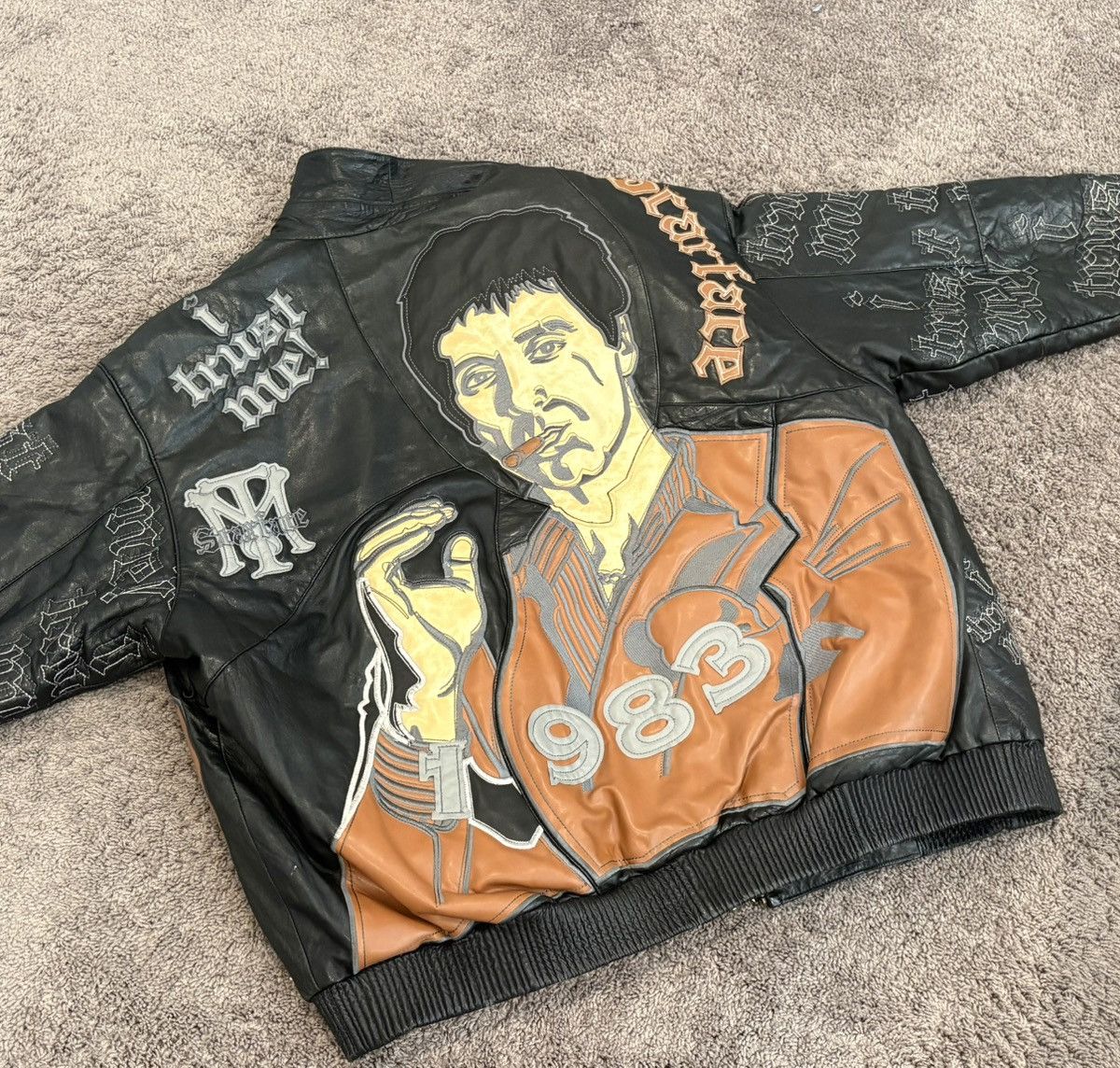 Other Vintage Leather Jacket Scarface Tony Montana Graphic Size US XXL / EU 58 / 5 - 2 Thumbnail