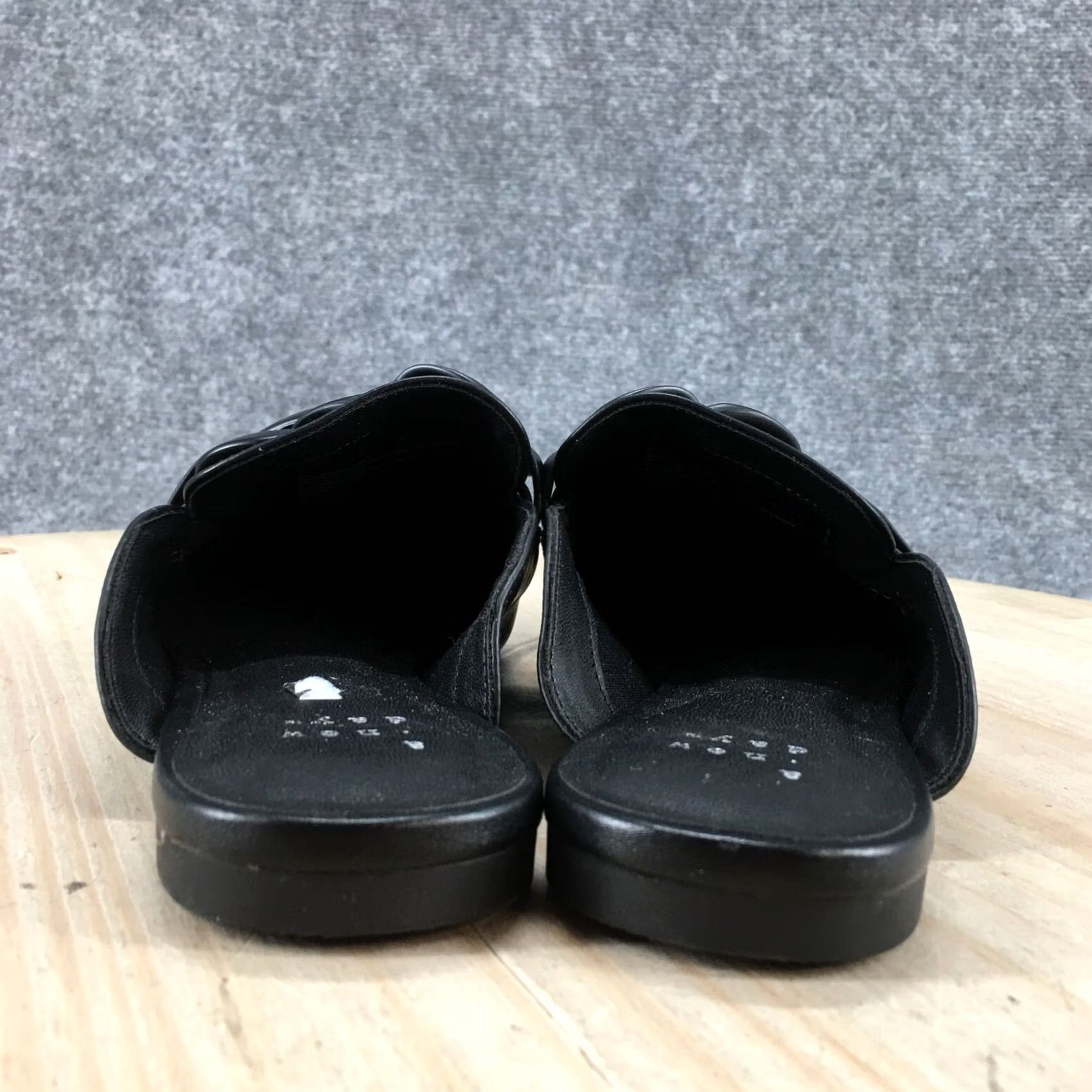Vintage A New Day Mule Womens Black Sandals Amber Slip Pointed Flats Faux Leather Size US 7 / IT 37 - 7 Thumbnail