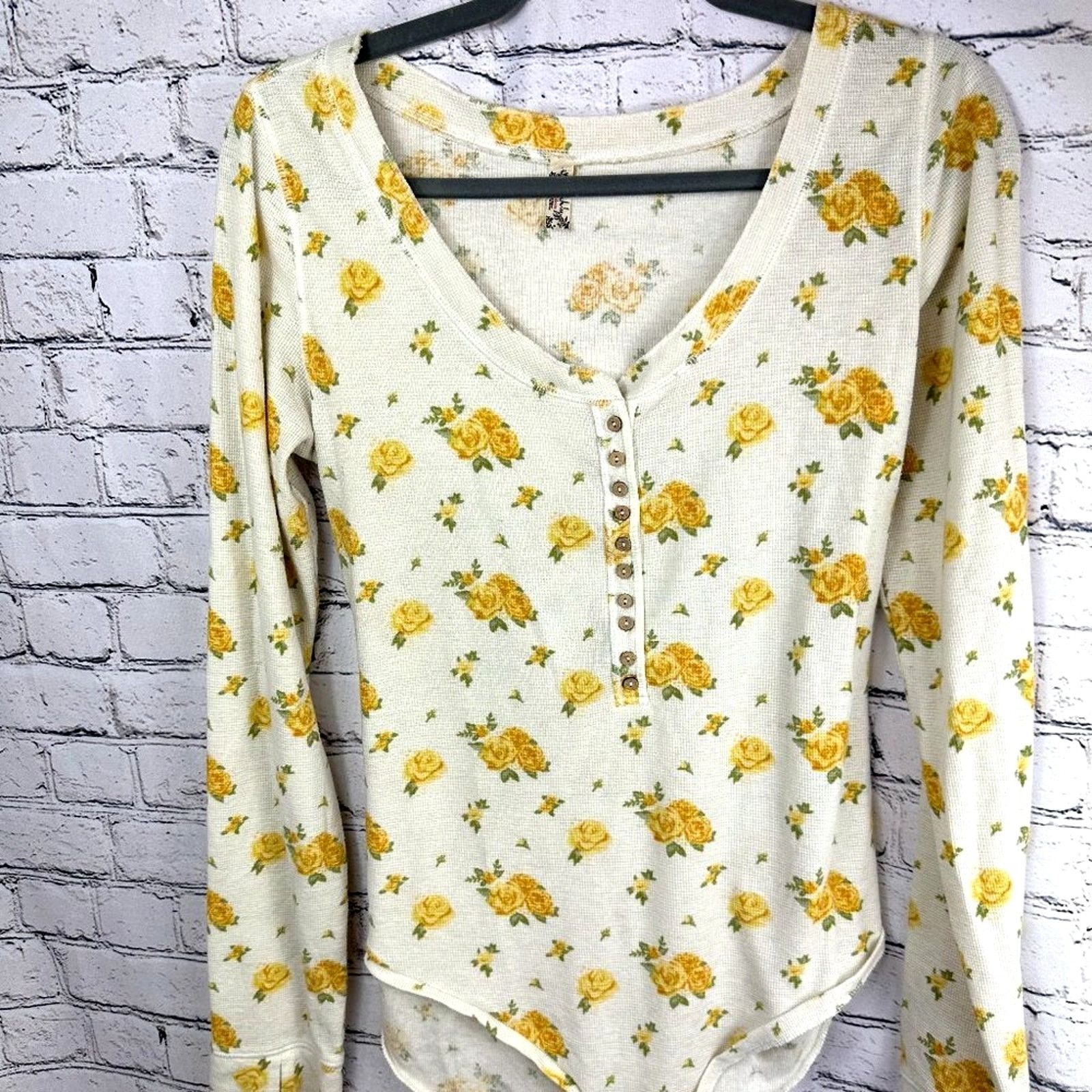 Free People Free People Dylan Thermal Floral Bodysuit Sunny Weather - XL Size XL / US 12-14 / IT 48-50 - 10 Thumbnail