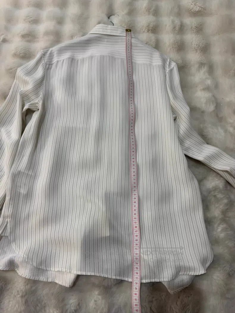 Saint Laurent Paris Saint Laurent Paris Mulberry Silk Striped Shirt Size XS / US 0-2 / IT 36-38 - 7 Thumbnail