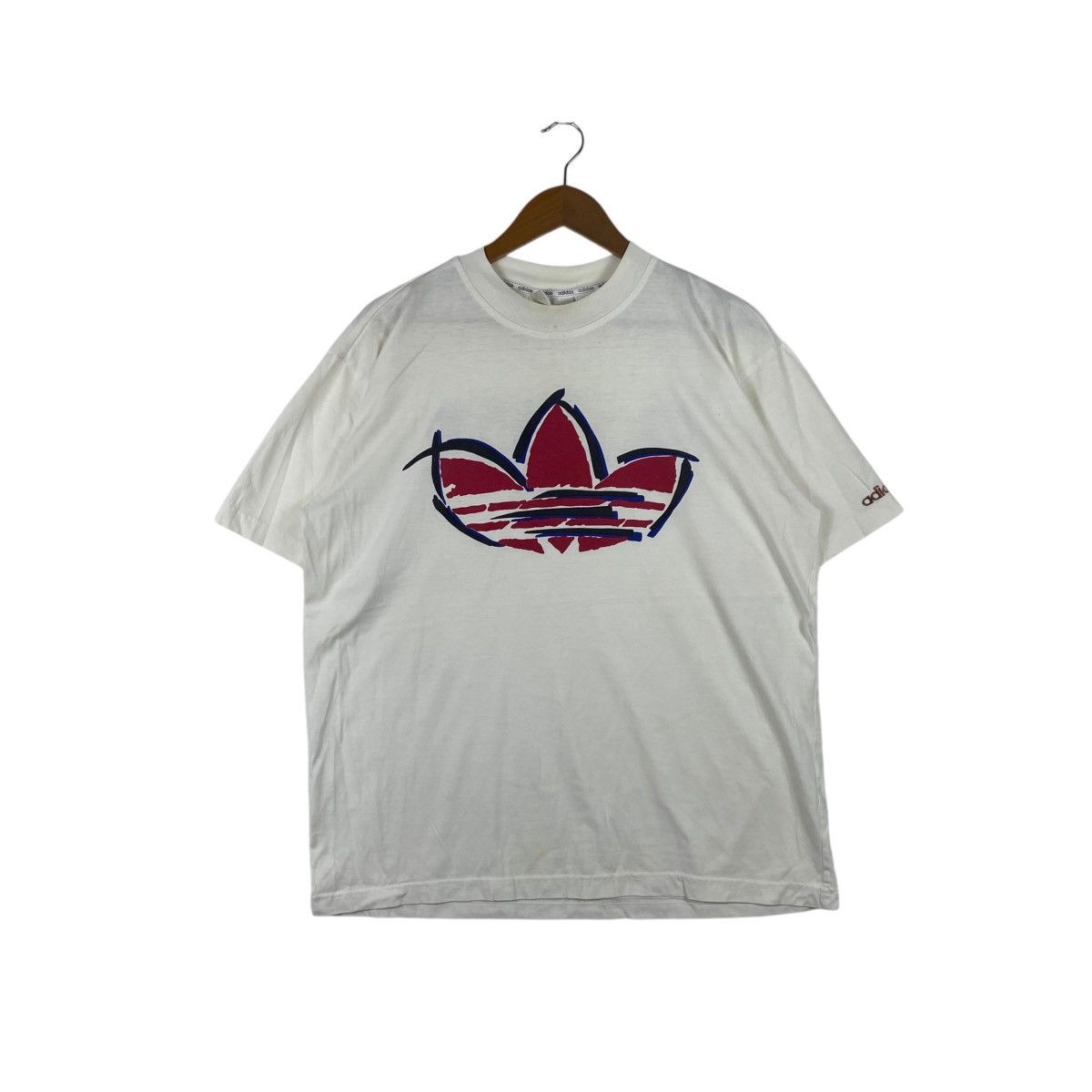 Vintage 90’ ADIDAS ORIGINALS TREFOIL Logo Double Sided Tee
