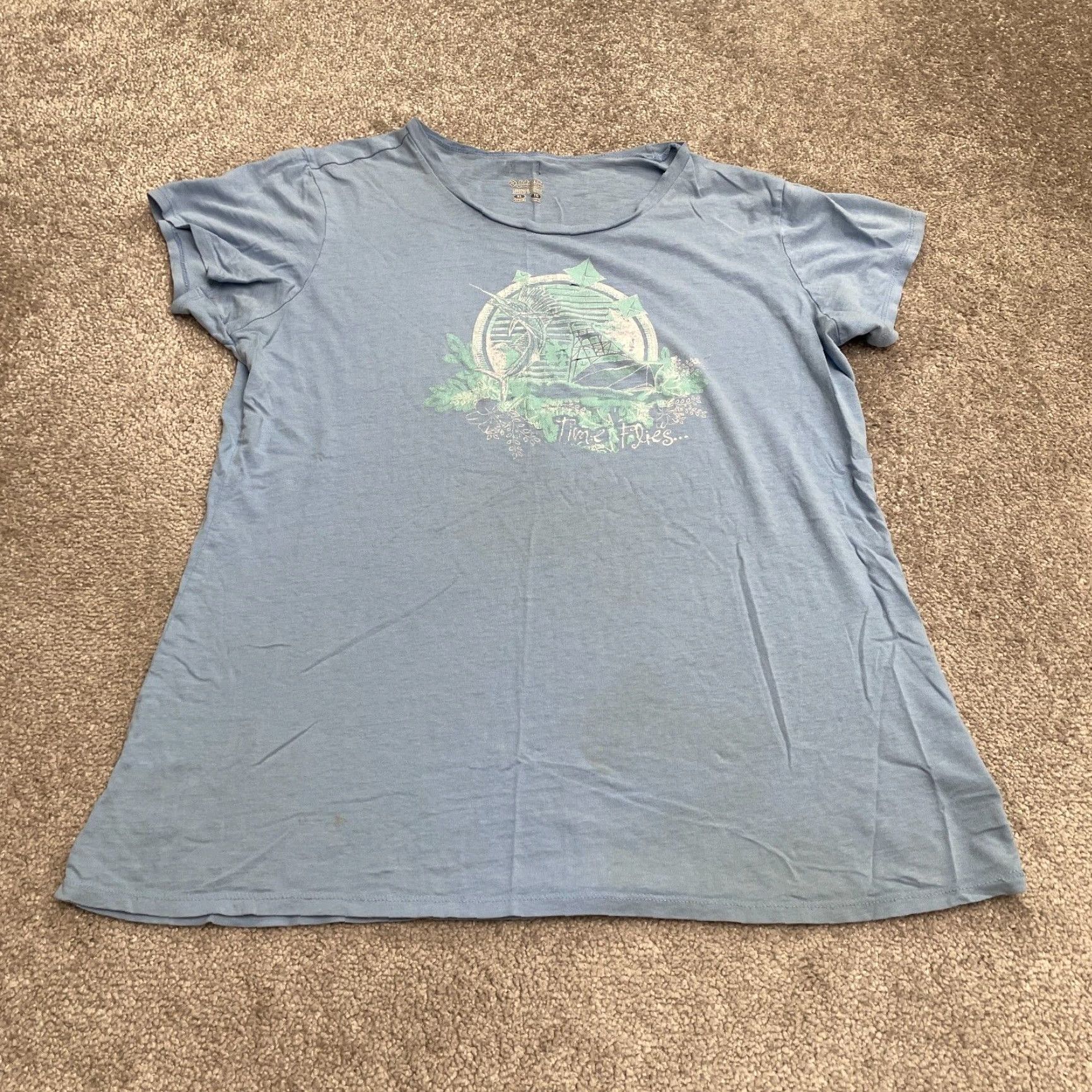 Vintage Columbia T-Shirt Women XL Blue Round Neck Short Sleeve Casual Tee Outdoor Classic Size XL / US 12-14 / IT 48-50 - 2 Thumbnail