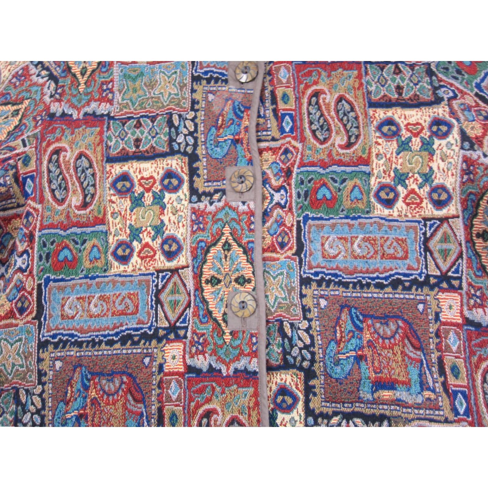 Vintage VINTAGE Two Twenty Jacket Womens 2XL Brown Tapestry Southwestern Boho 90s Jacket Womens 2XL Brown Tapestry Southwestern Boho 90s Size XXL / US 16-18 / IT 52-54 - 2 Thumbnail