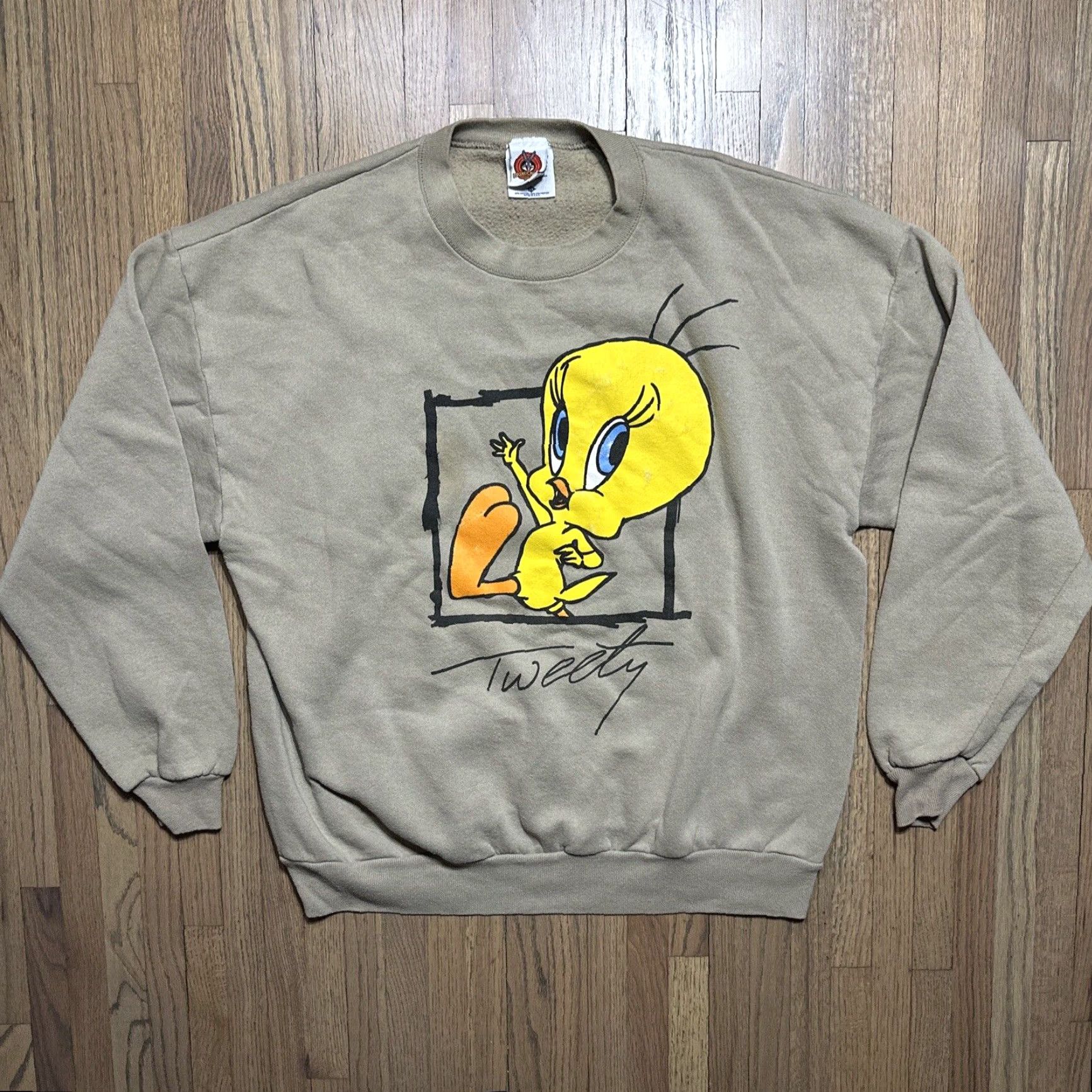 Vintage VINTAGE Tweety Bird Looney Tunes Graphic Sweatshirt Sweatshirt 2XL Brown Mens Slim Long Sleeve Crew Neck Graphic Print 80s 90s Cartoon Size US XXL / EU 58 / 5 - 2 Thumbnail