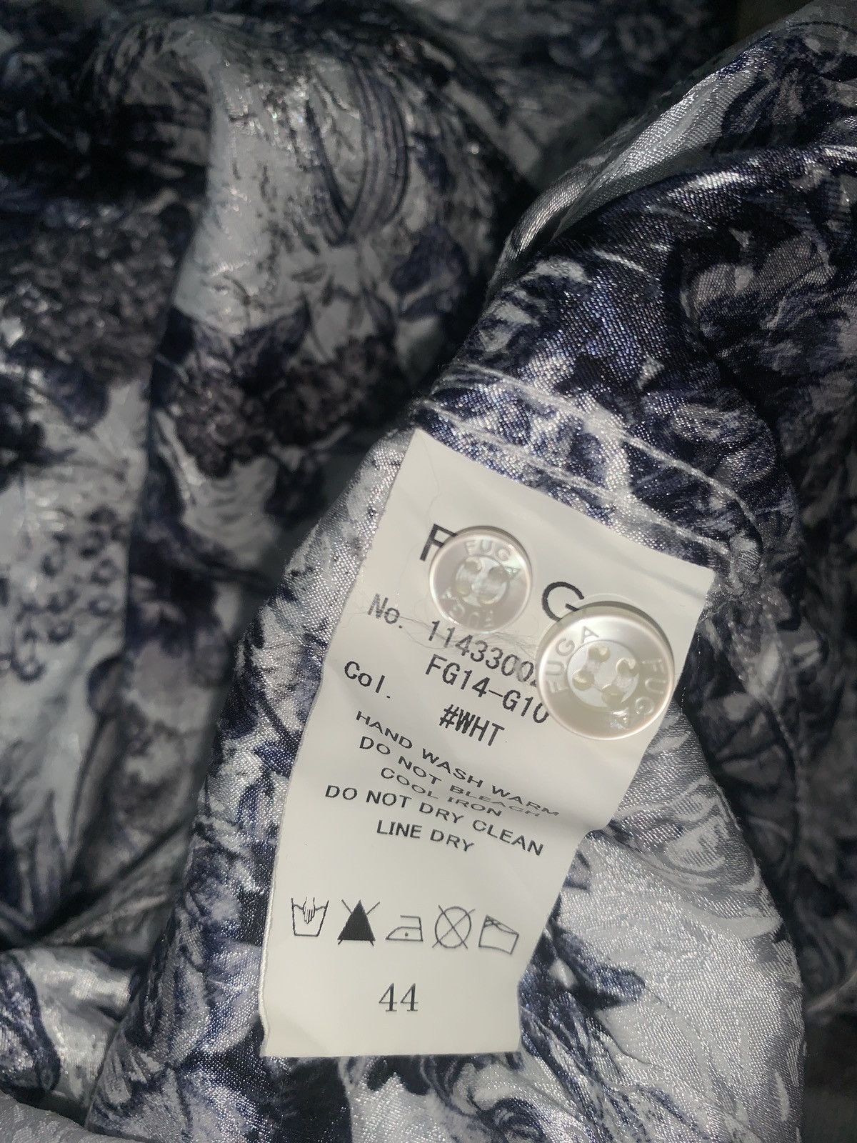 Other FUGA Floral Shirt Three-quarter Sleeve Silver Men's Size US S / EU 44-46 / 1 - 6 Thumbnail