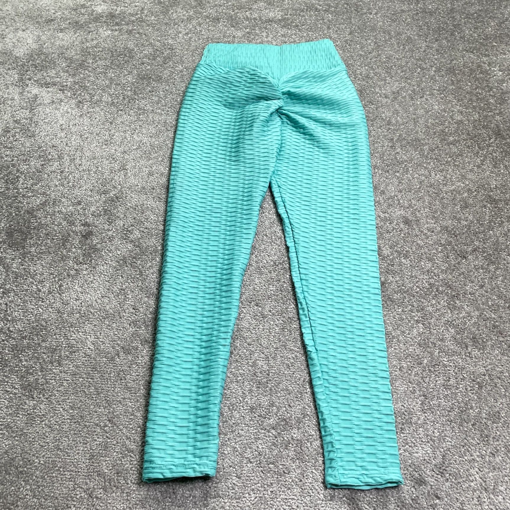 Vintage Thirst Trap Leggings Womens M Green Textured Compression Fit Athletic Skinny Pull On Inseam 27.5 in Dress: Leggings? Size 32" / US 10 / IT 46 - 2 Thumbnail