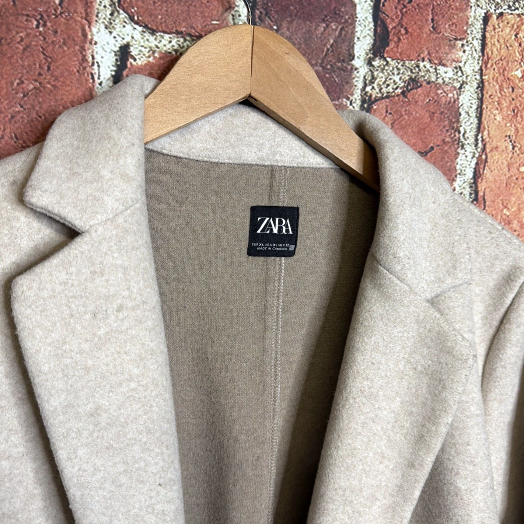Zara Zara Coat Women XL Beige Long Trench Coat Button Pockets City Classic Travel Workwear Size XL / US 12-14 / IT 48-50 - 2 Thumbnail